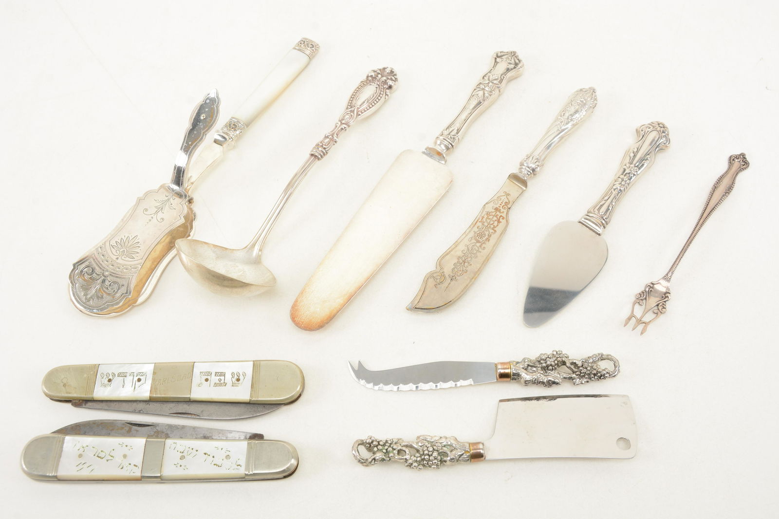 Assorted silver utensils including pair of 1907 Jewish (1 of 7)