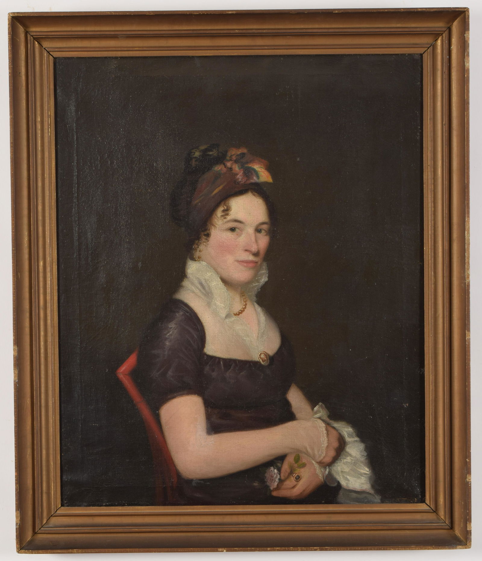 Early 19th century American school portrait of seated (1 of 9)