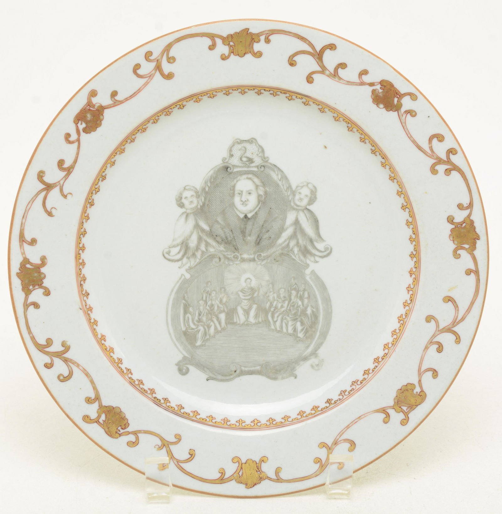 Chinese export plate. 18th century. Grisaille (1 of 10)