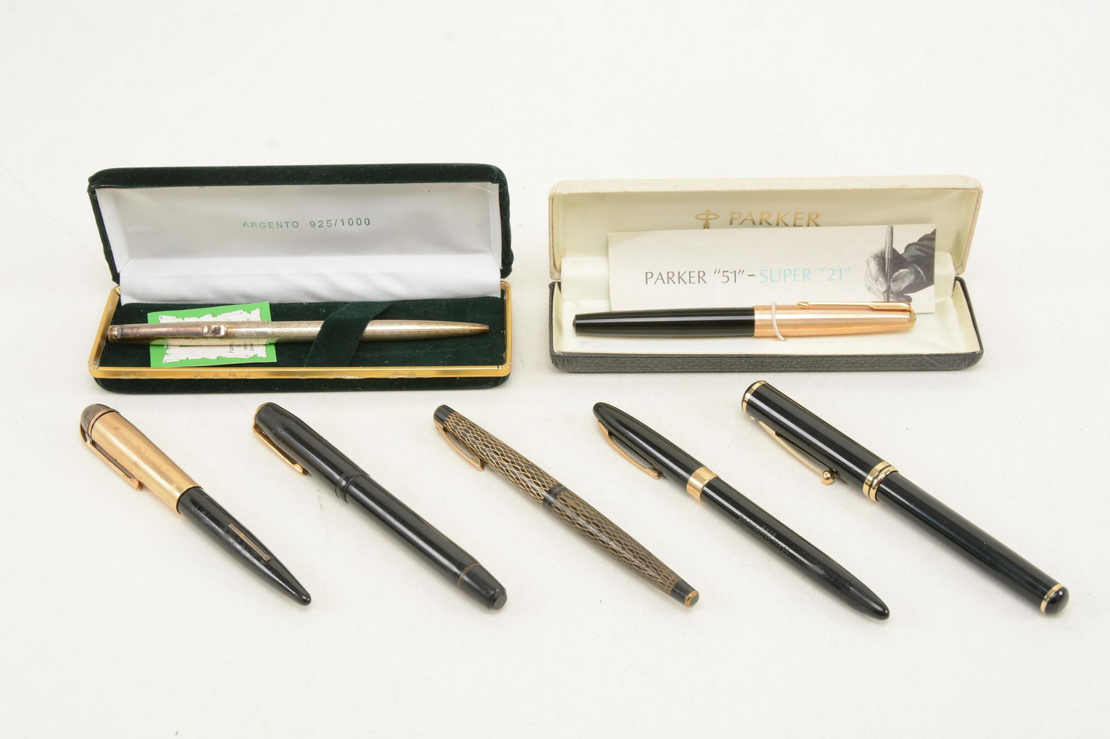 7 vintage pens with gold nibs. Makers include Waltham, (1 of 10)