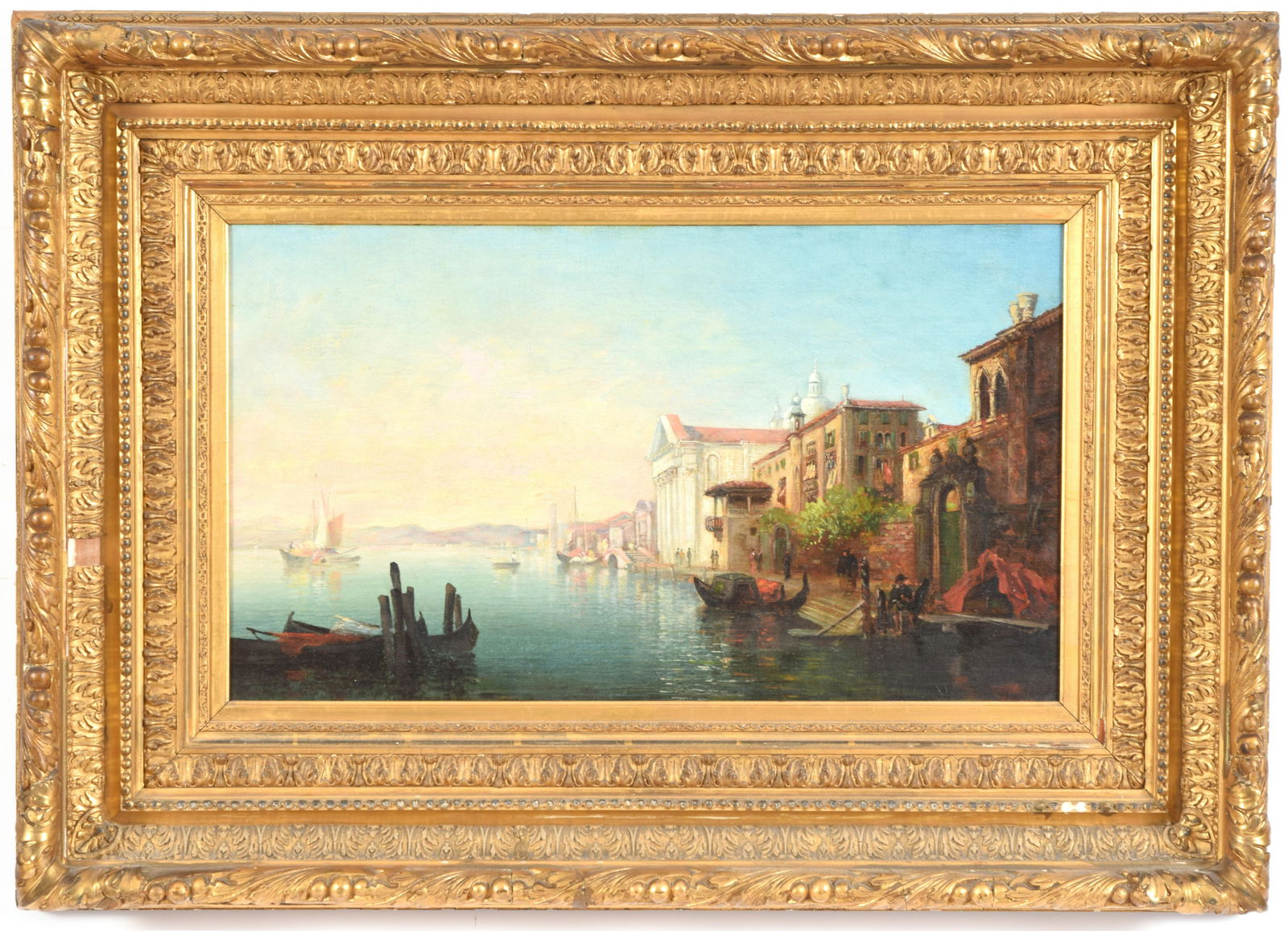 19th century Continental school Venetian harbor scene (1 of 11)