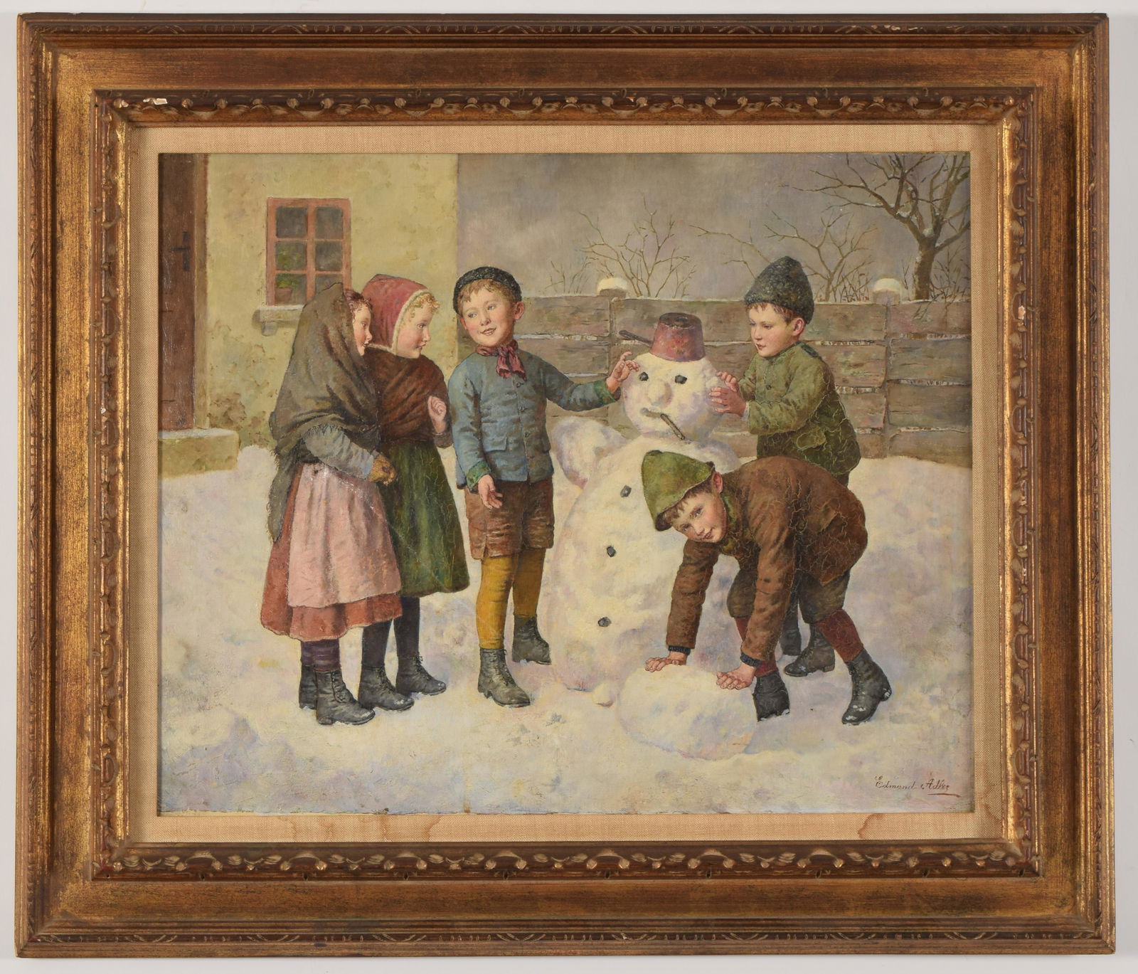 Edmund Adler. Germany. "Winter Playtime". Fine quality (1 of 13)