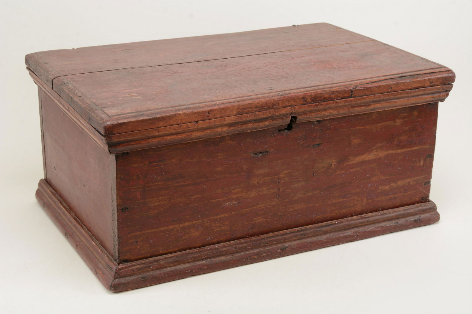 18th century American bible box in red paint. Nailed (1 of 13)