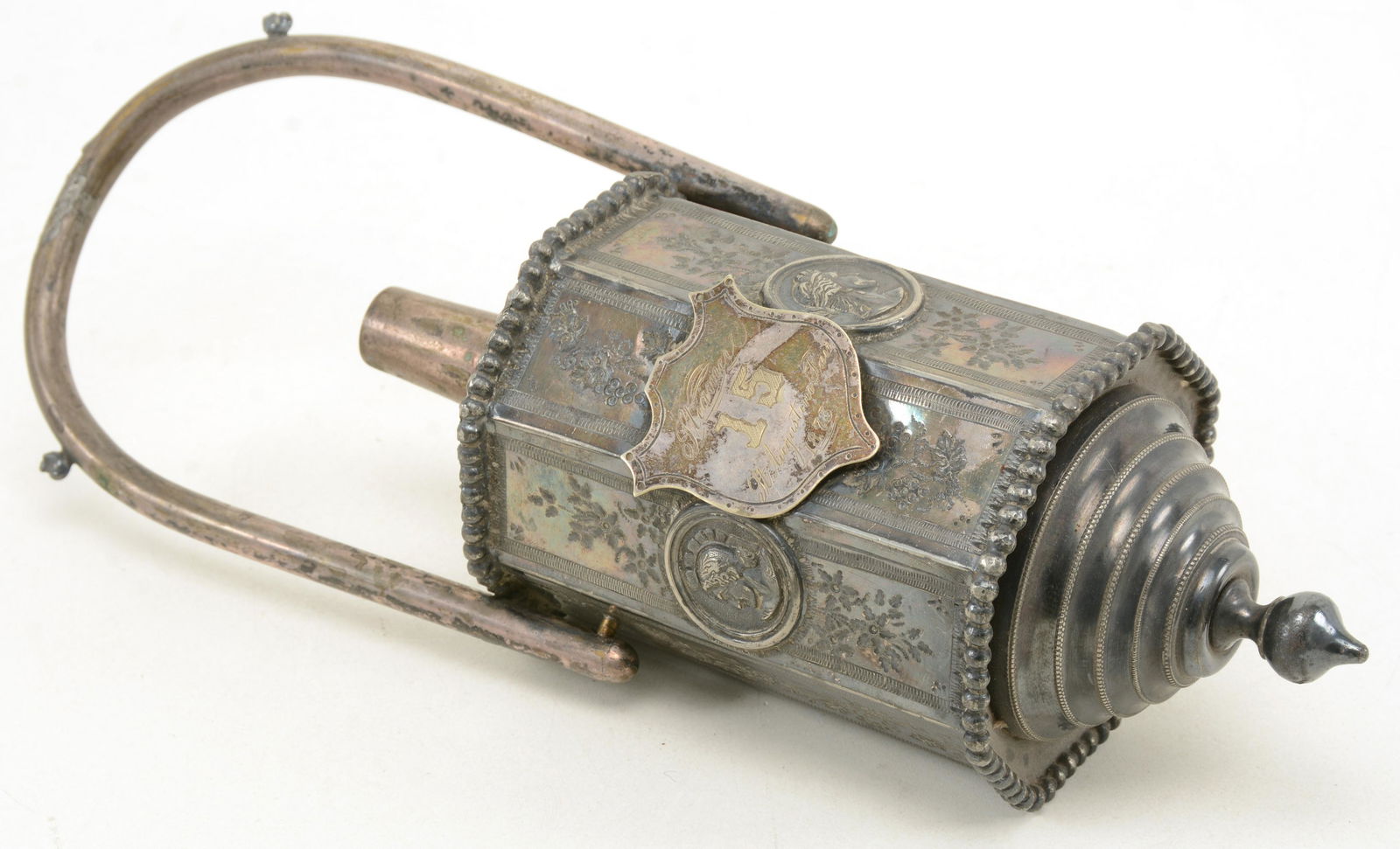 19th century silver plated ornate fire steam engine (1 of 8)
