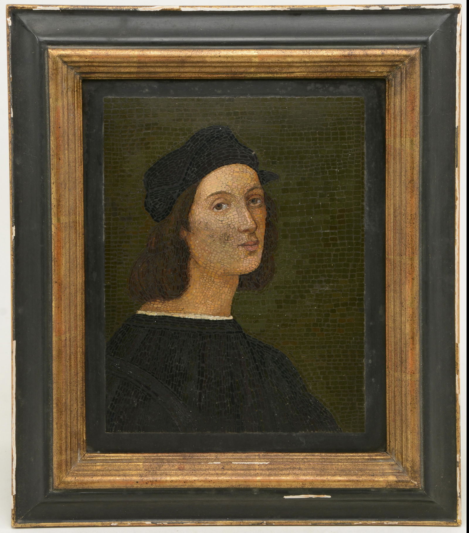 Vatican Workshop micro mosaic plaque of "Raphael". (1 of 9)