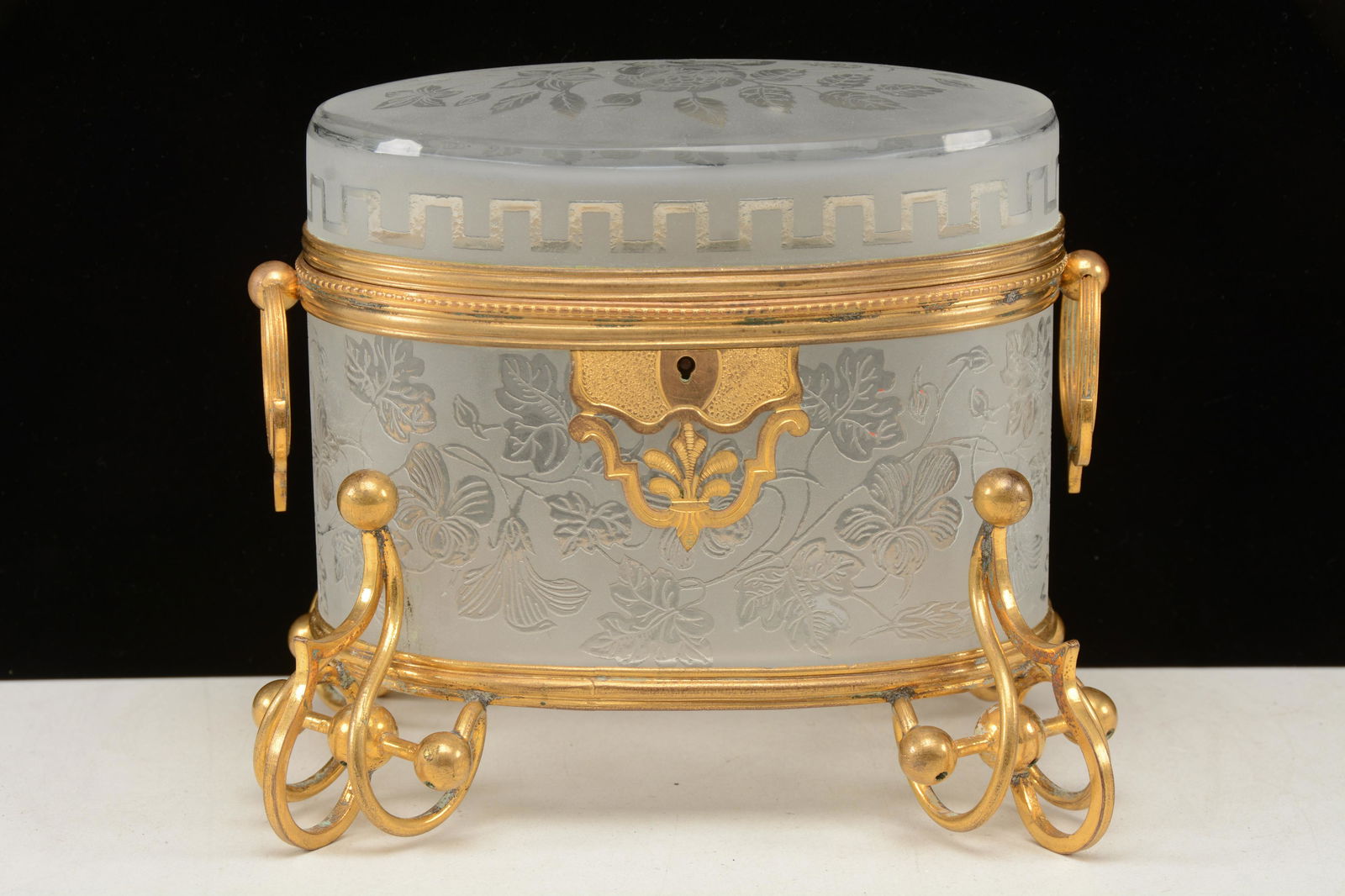 19th century French acid cut clear and frosted glass (1 of 10)