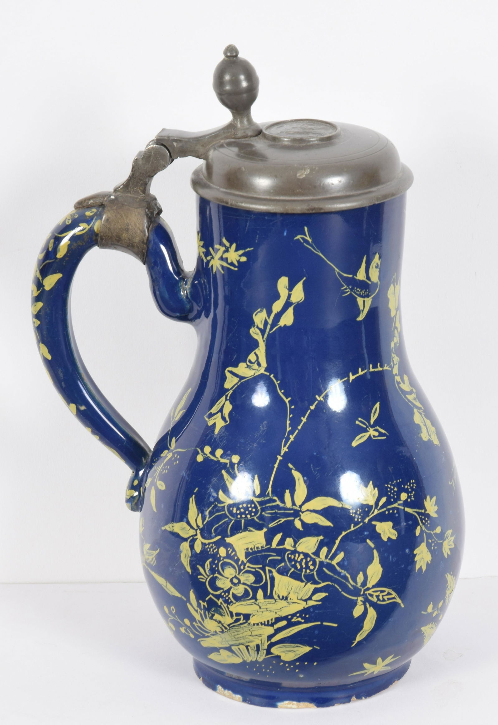 18th Century Continental blue glazed earthenware ewer (1 of 8)