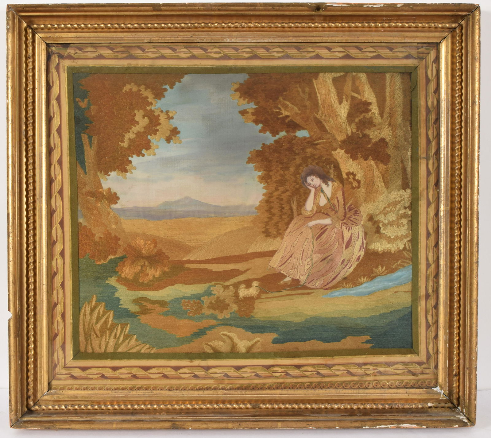 18th century Anglo-American school needlework and silk (1 of 8)