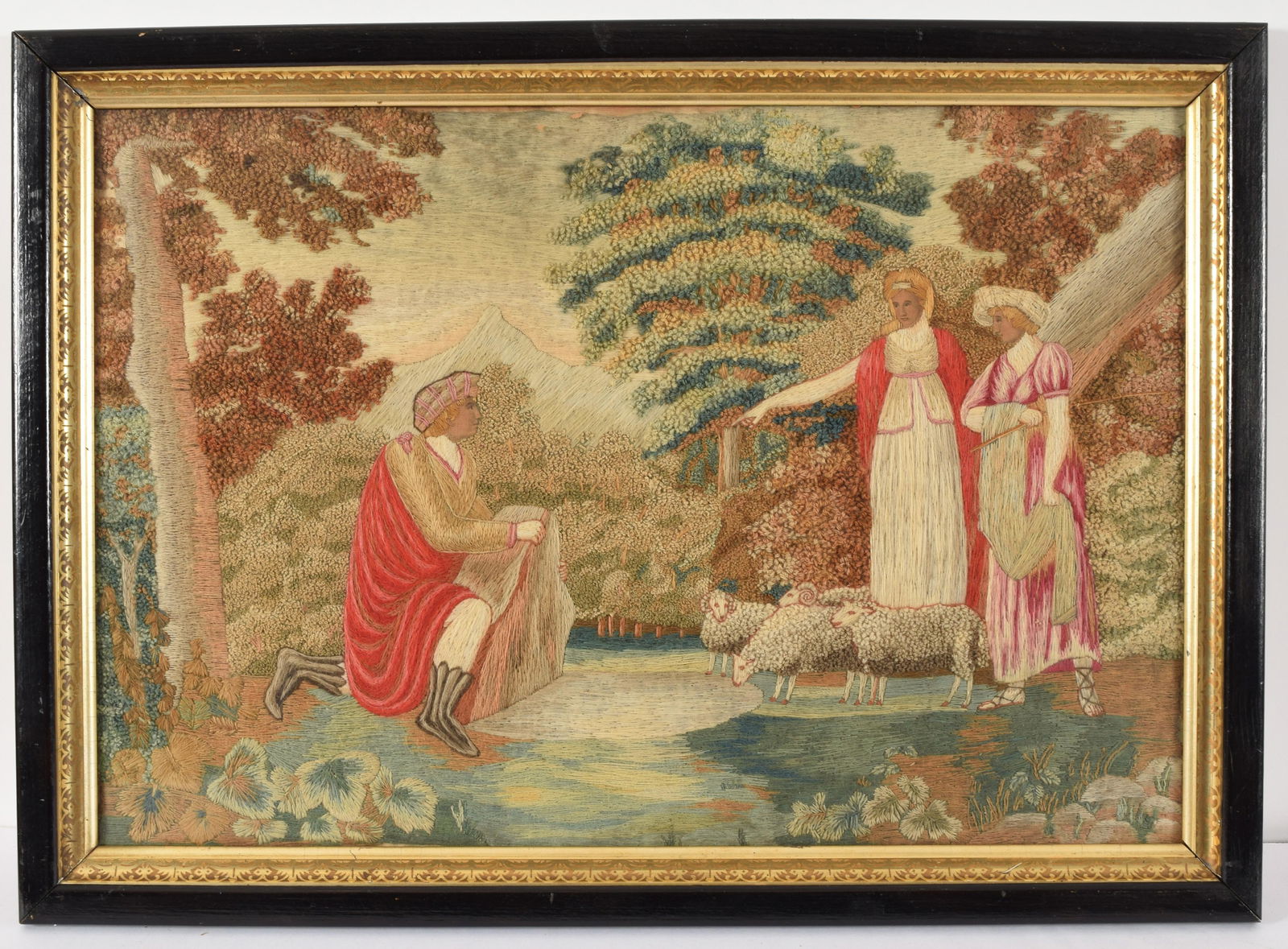 19th century English school embroidered silk and wool (1 of 10)