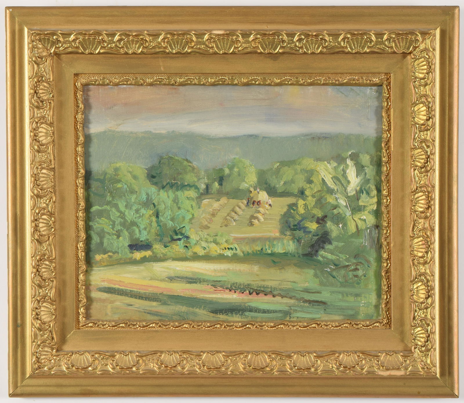 Landscape with haystacks and figures. Attributed to (1 of 5)