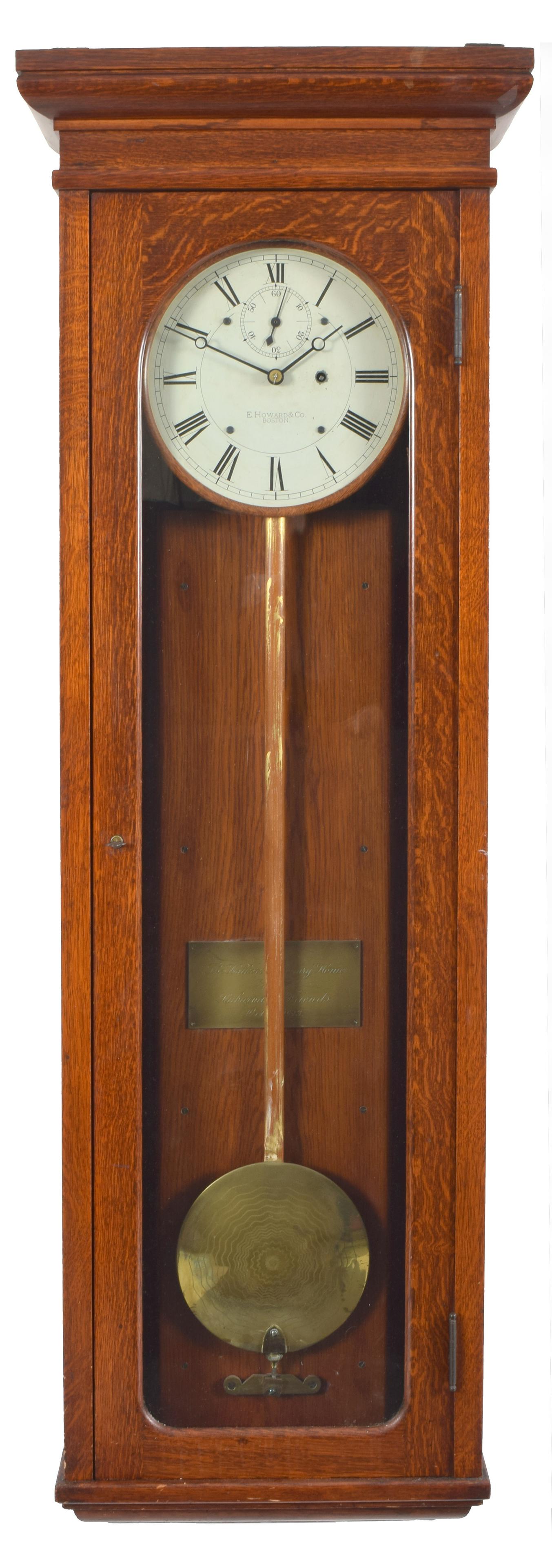 E. Howard and Company oak wall regulator clock, circa (1 of 15)