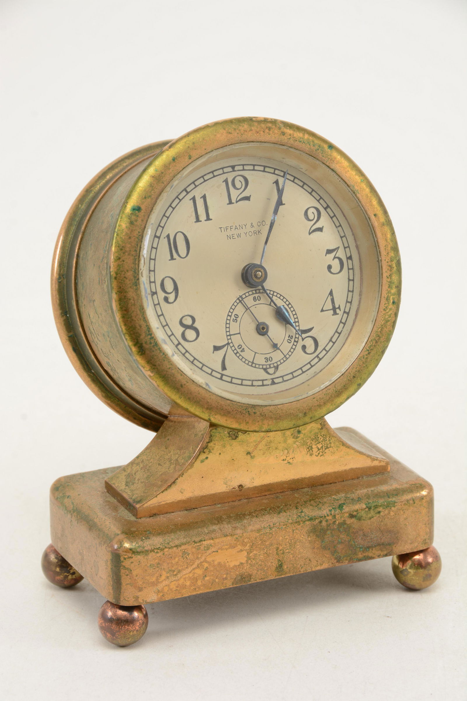 Tiffany & Co. bronze desk clock, early 20th century. (1 of 8)