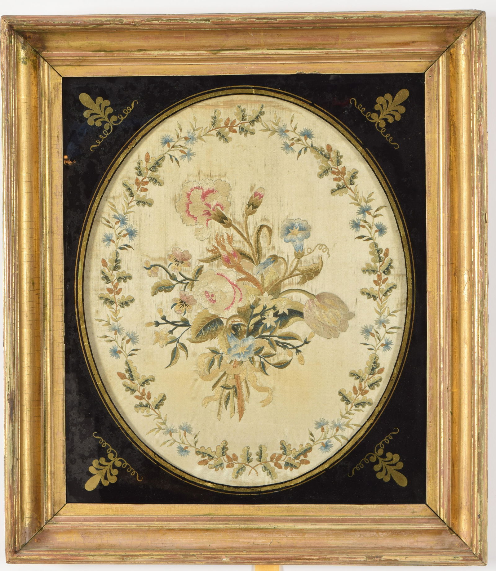 18th century Anglo-American school oval format floral (1 of 8)