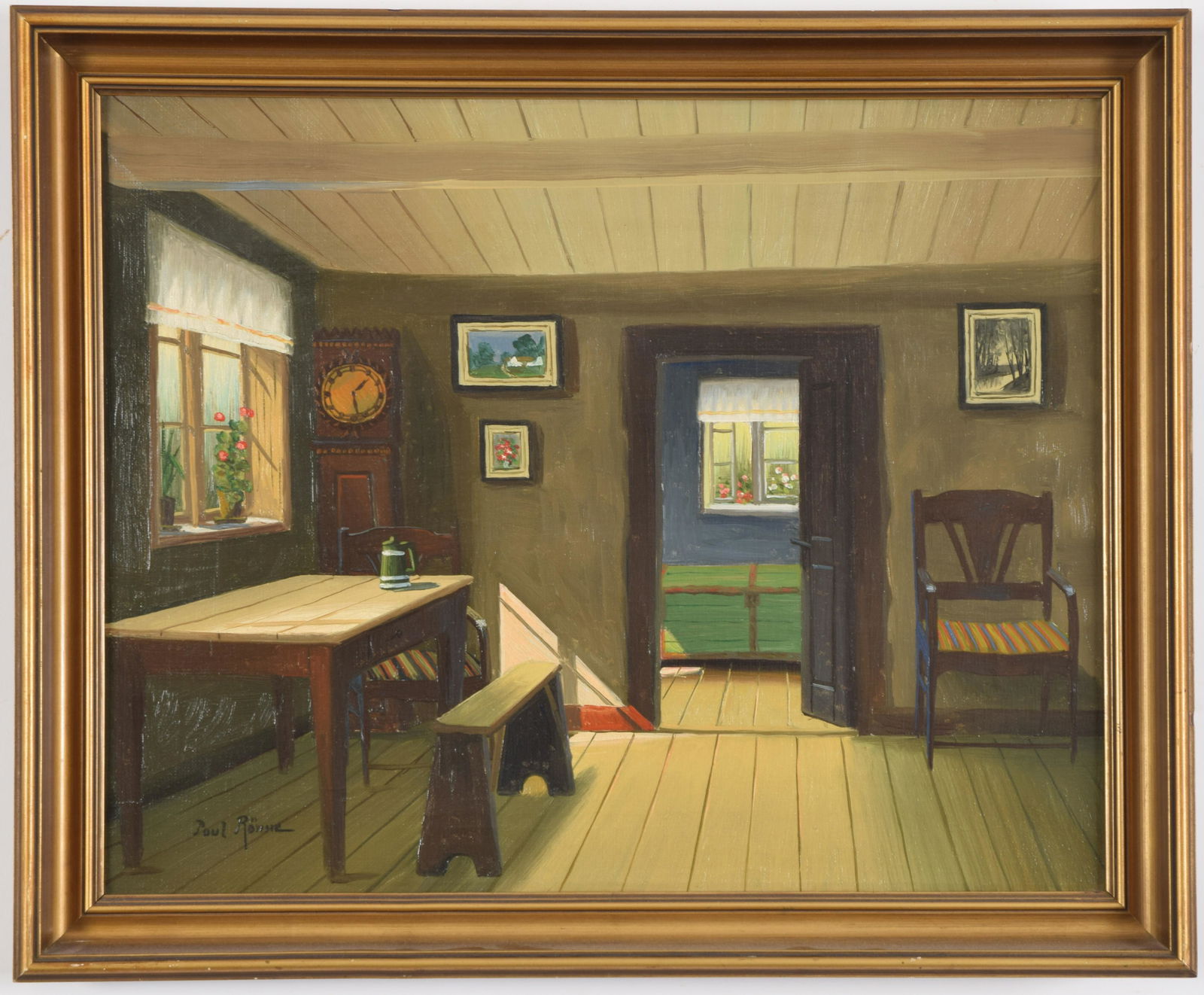 Poul Ronne. Danish. Interior room painting in rustic (1 of 6)