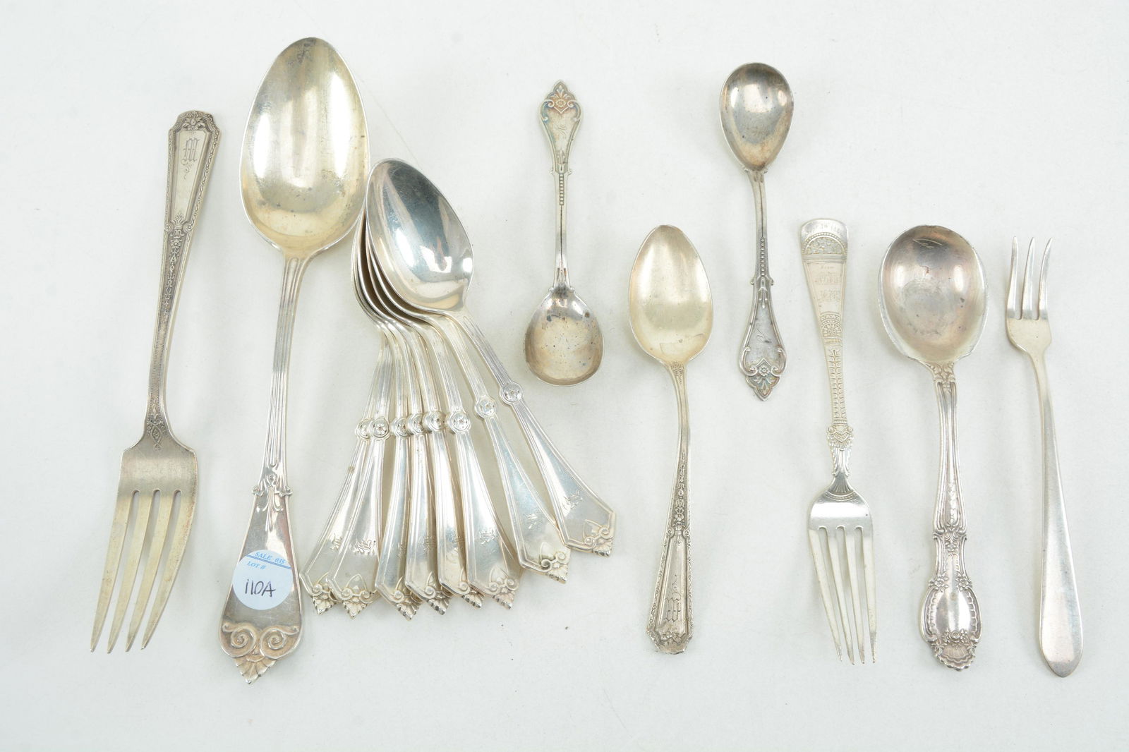 19th/20th century sterling silver utensils. 16 piece (1 of 7)