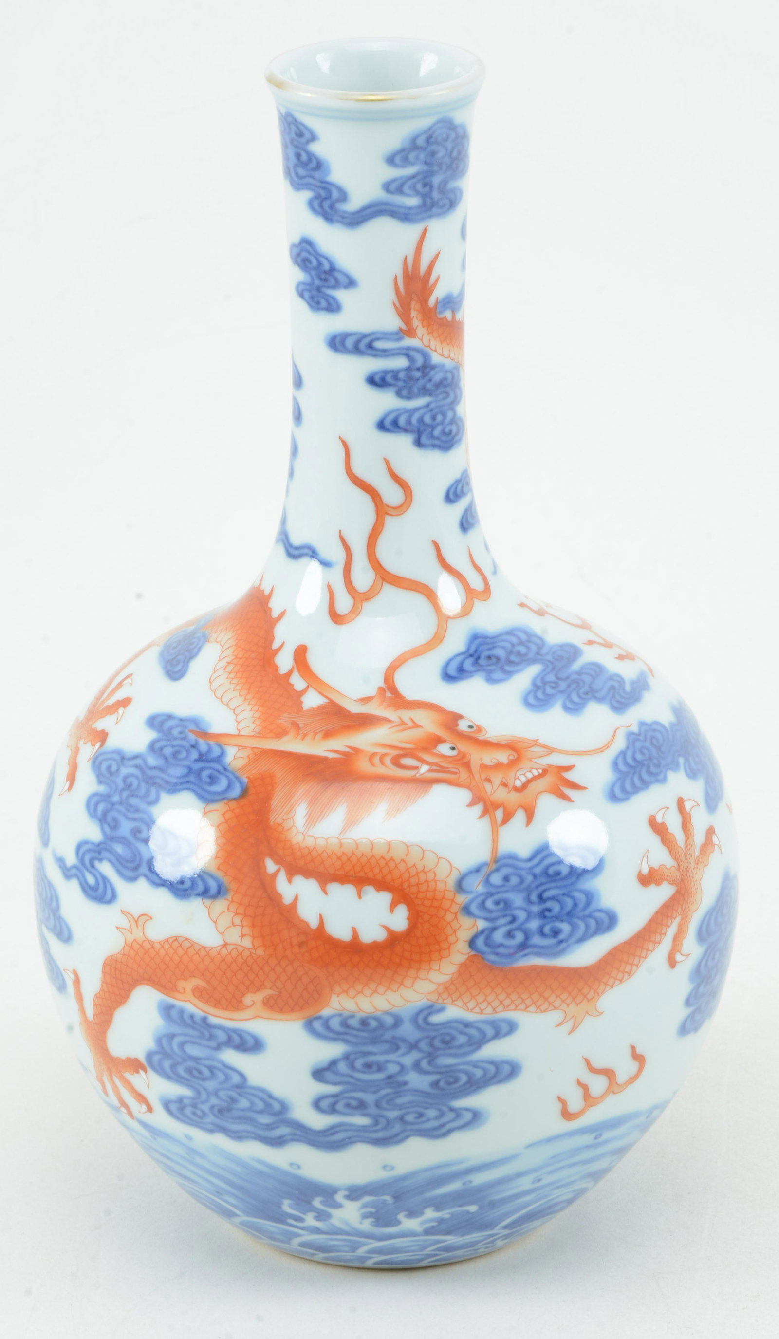 Porcelain vase. China. 20th century. Bottle form. (1 of 7)