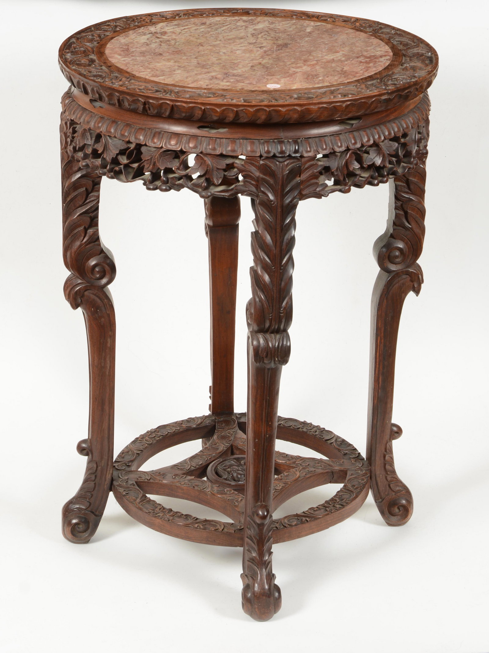 Occasional table. China. 19th century. Carved rosewood. (1 of 8)