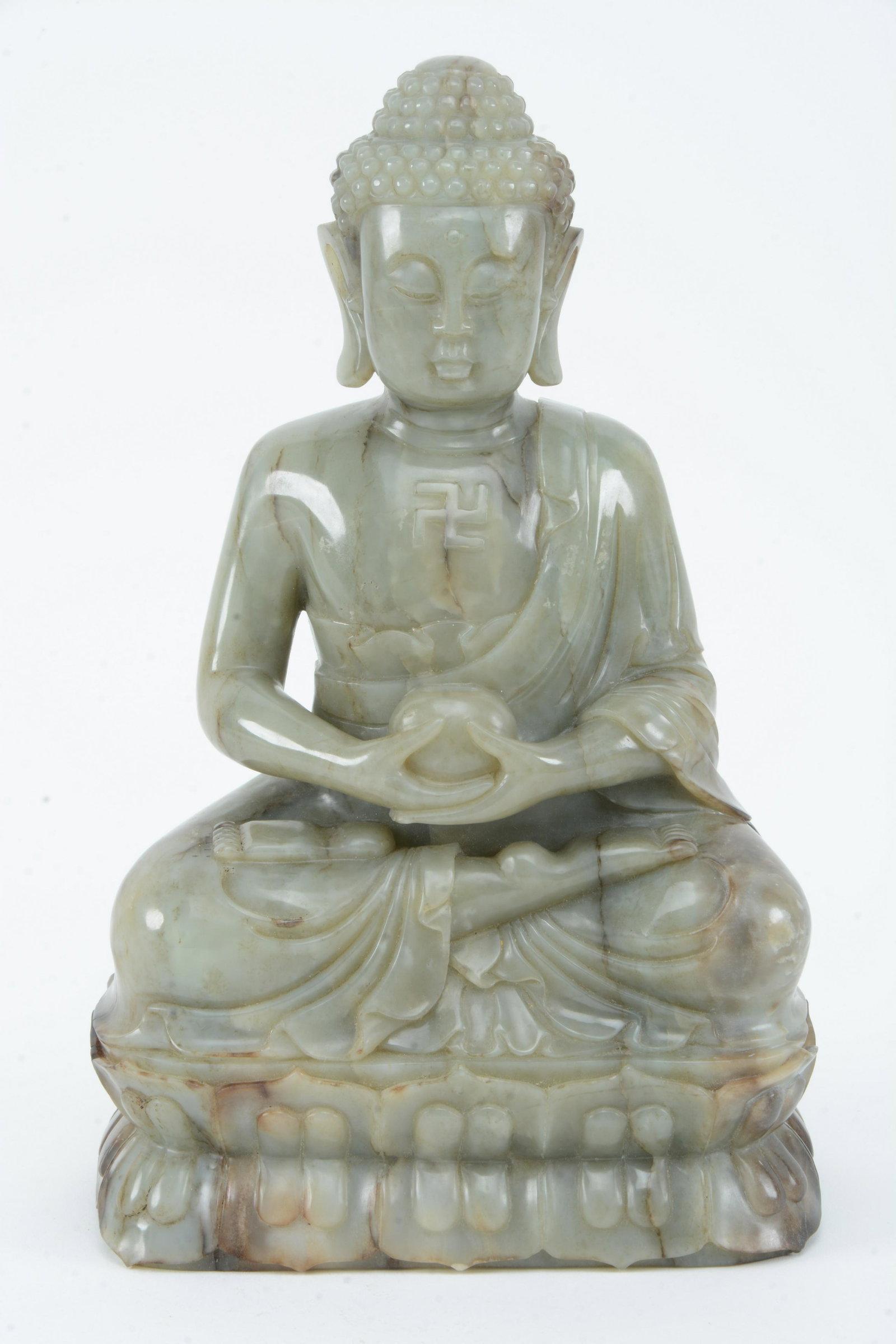 Jade carving. China. 20th century. Grey stone with (1 of 10)