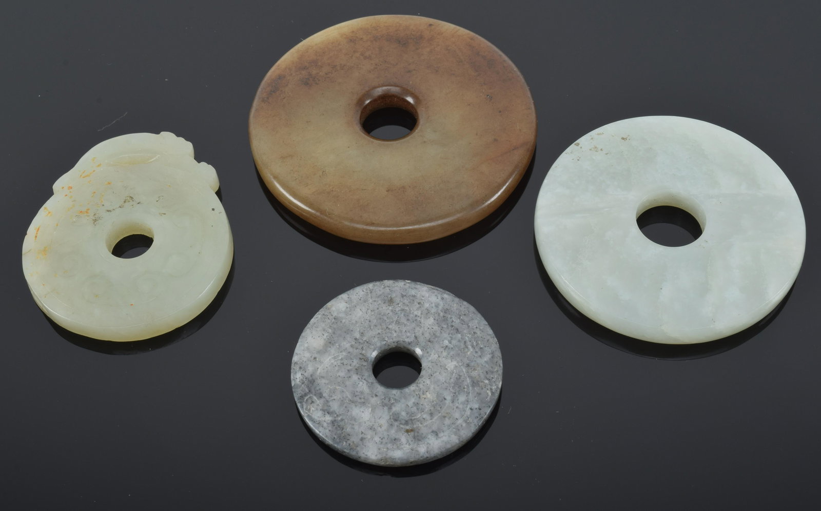 4 hardstone bi discs. China. 20th century. Largest (1 of 8)