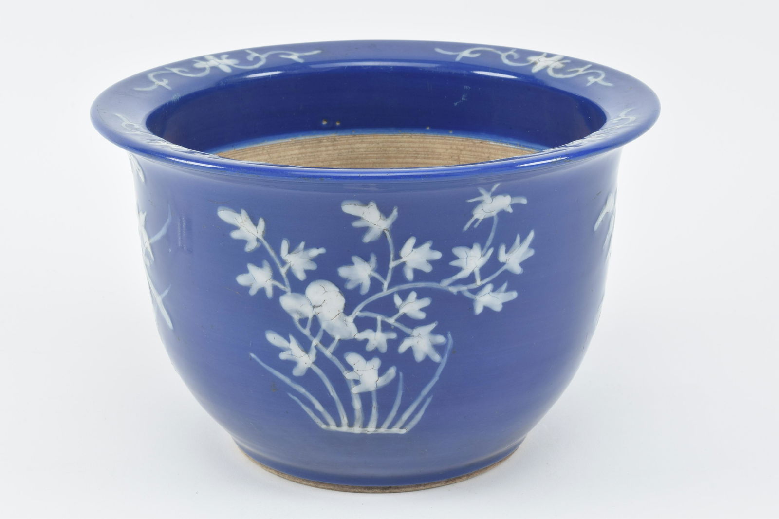 19th century Chinese blue ground pate-sur-pate white (1 of 6)