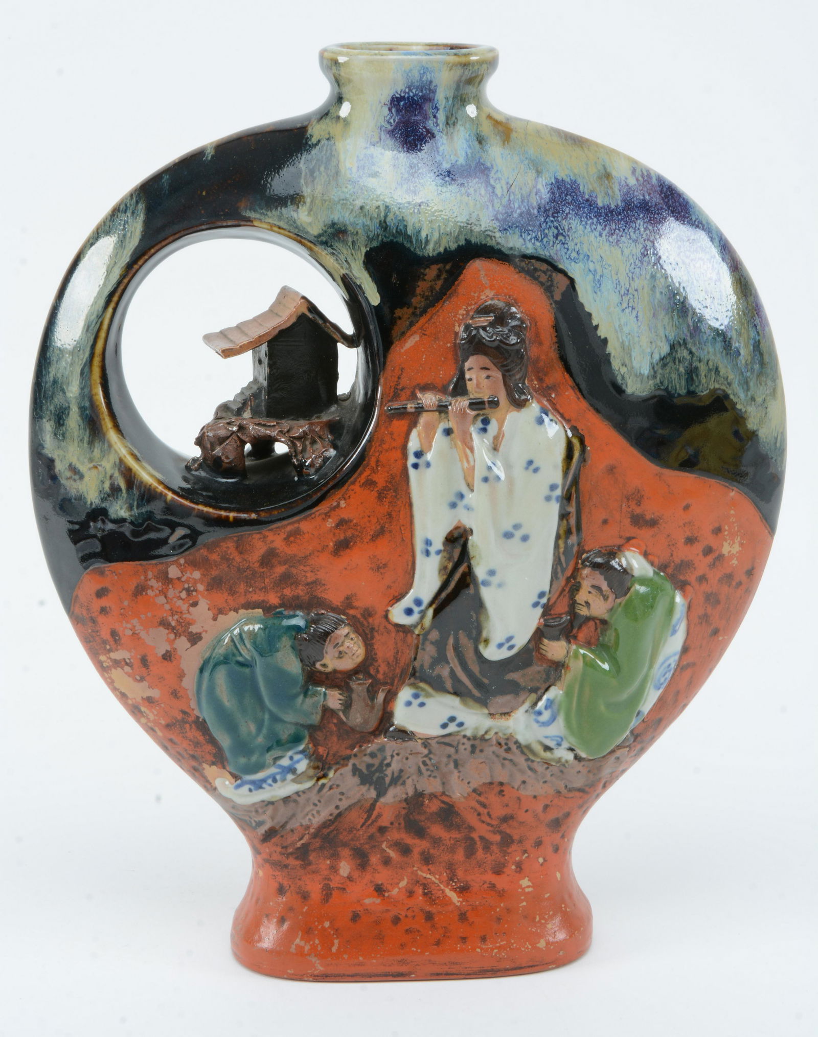 Stoneware vase. Japan. Early 20th century. Sumidagawa (1 of 9)