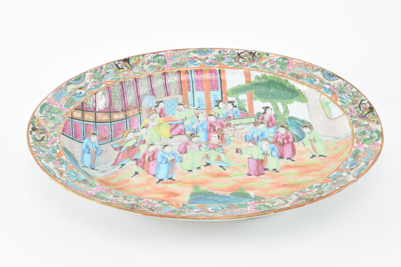 Porcelain well and tree platter. China. Ca. 1850. Rose (1 of 8)
