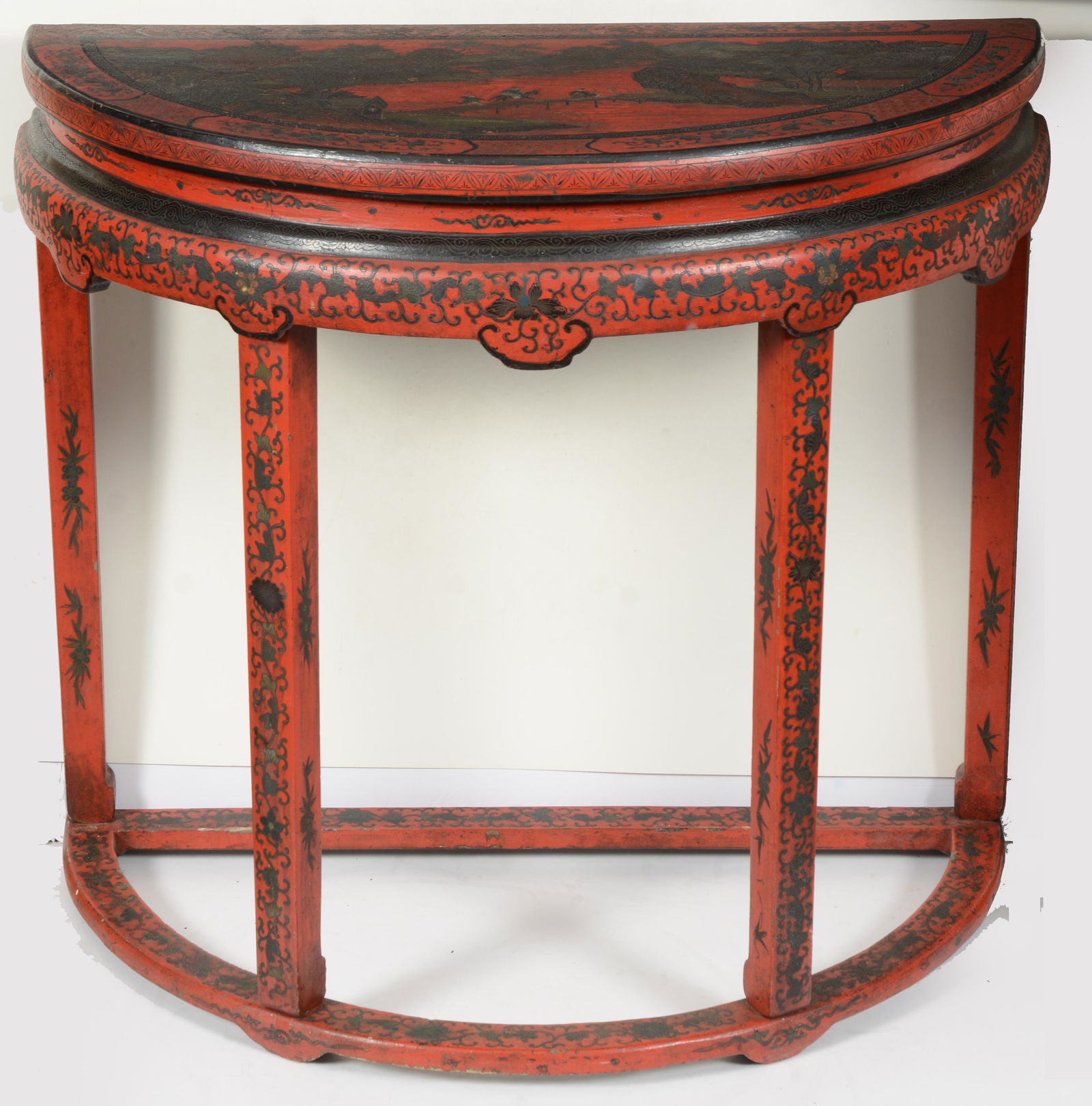 19th/20th century Chinese red lacquered pier table. (1 of 7)
