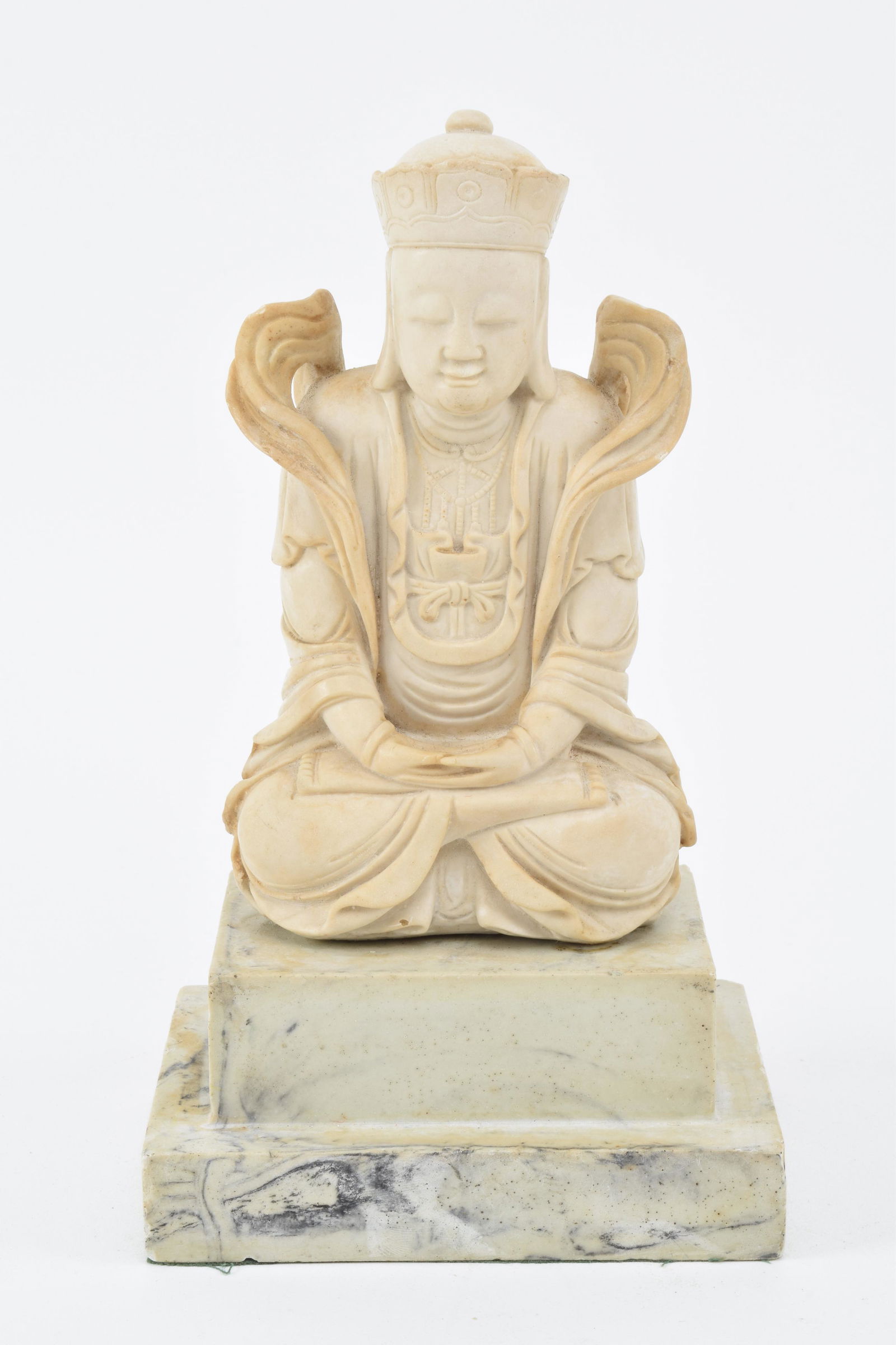 Stoneware image of a buddha. China. Early 20th century. (1 of 9)