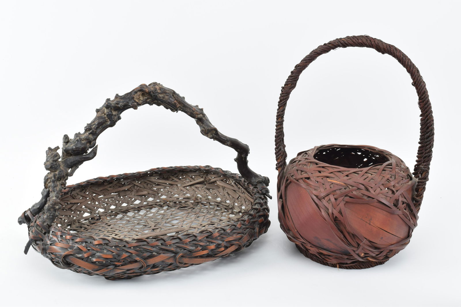 Lot of 2 flower arrangement baskets. Japan. Early 20th (1 of 11)