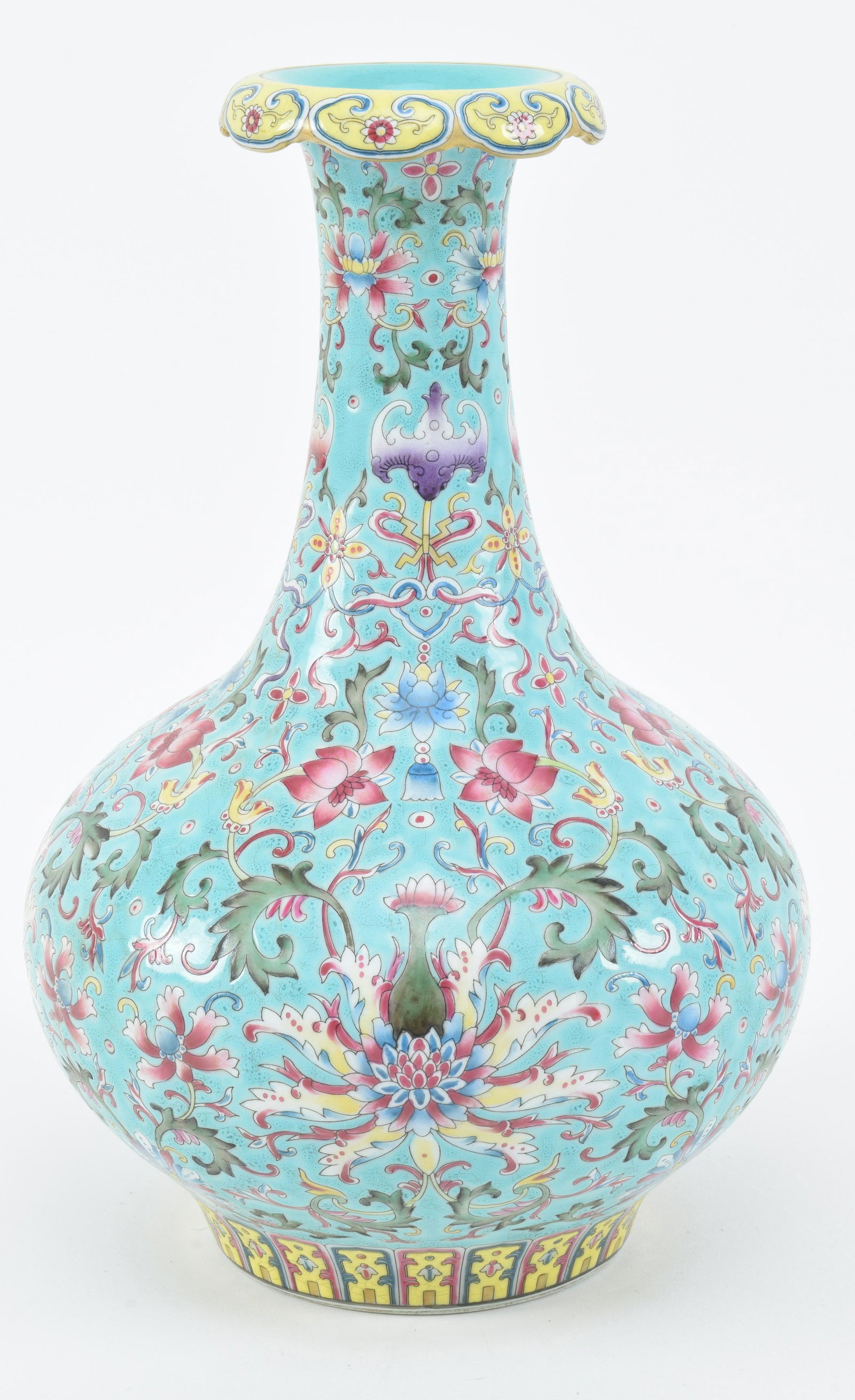 Porcelain vase. China. 19th century. Bottle form with a (1 of 7)