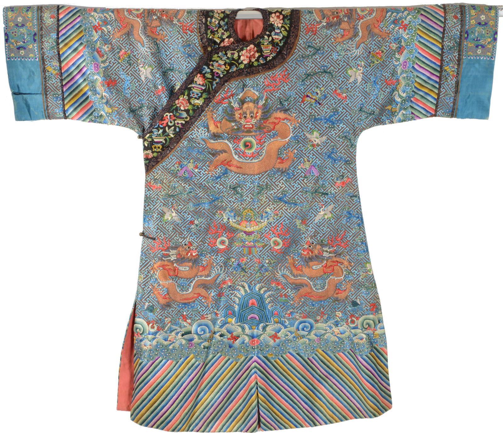Chinese silk embroidered robe. 19th century. (1 of 12)