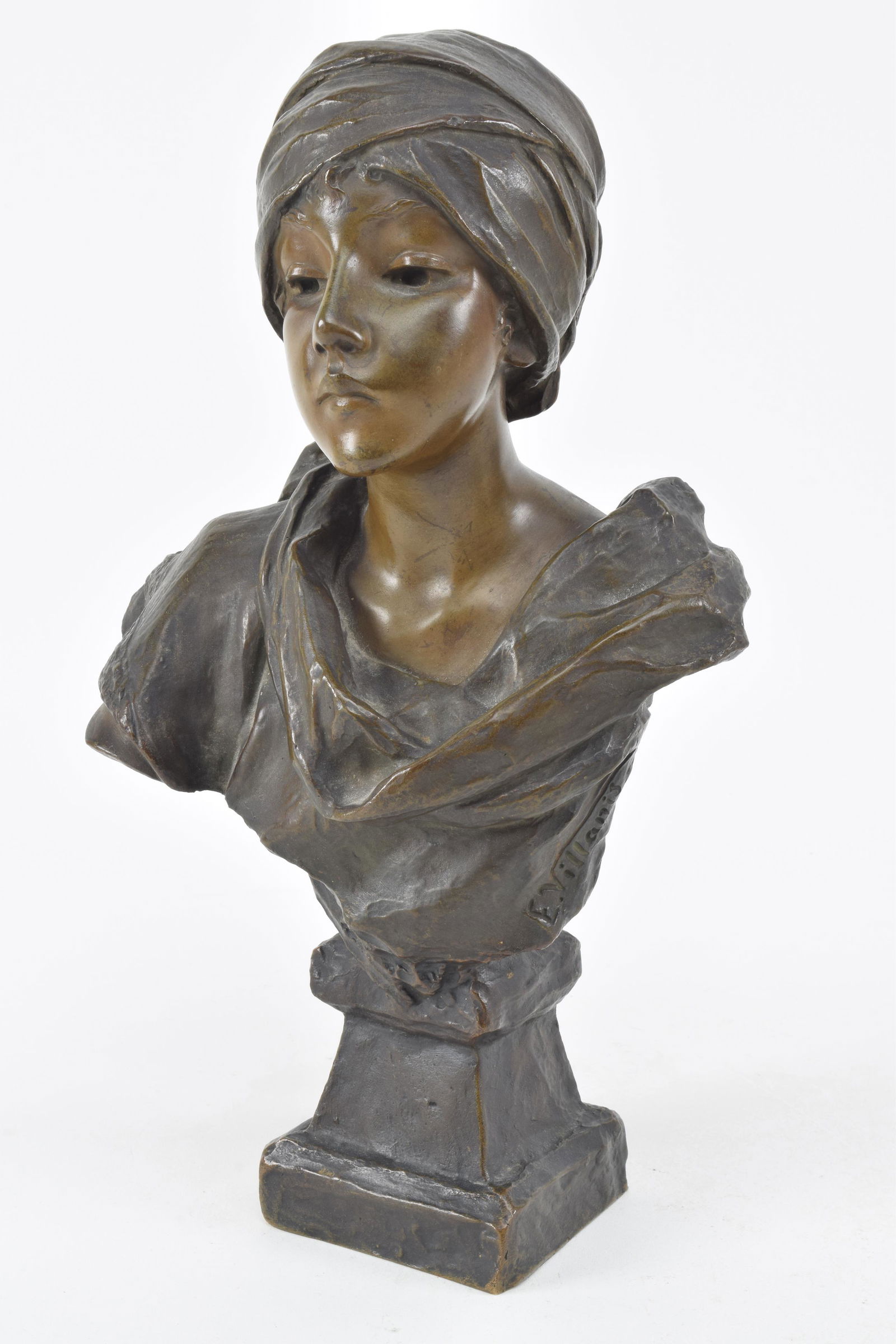 E. Villanis. Early 20th Century. Bust of young man. (1 of 10)