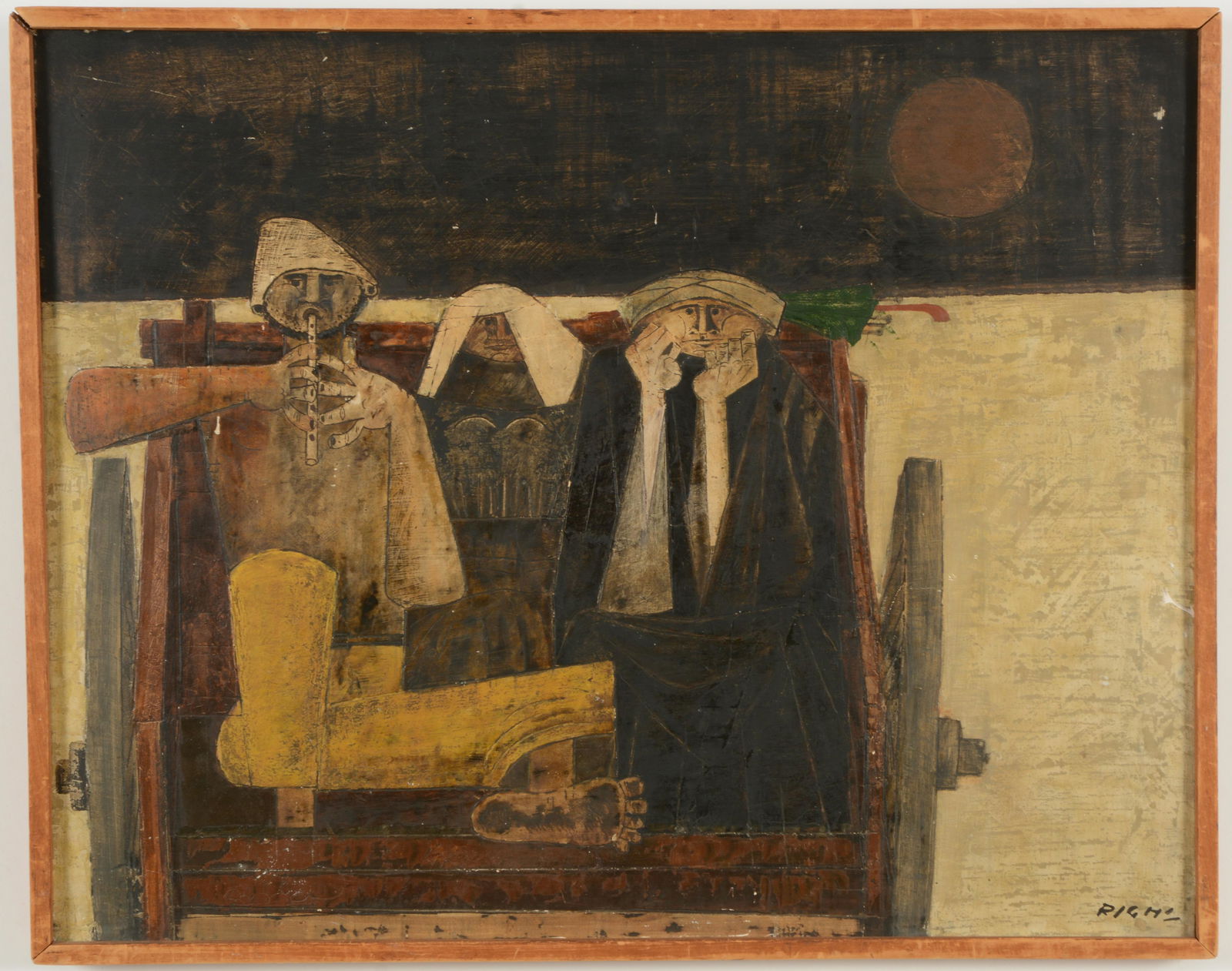 Federico Righi (1908 - 1986) signed oil on masonite of (1 of 9)