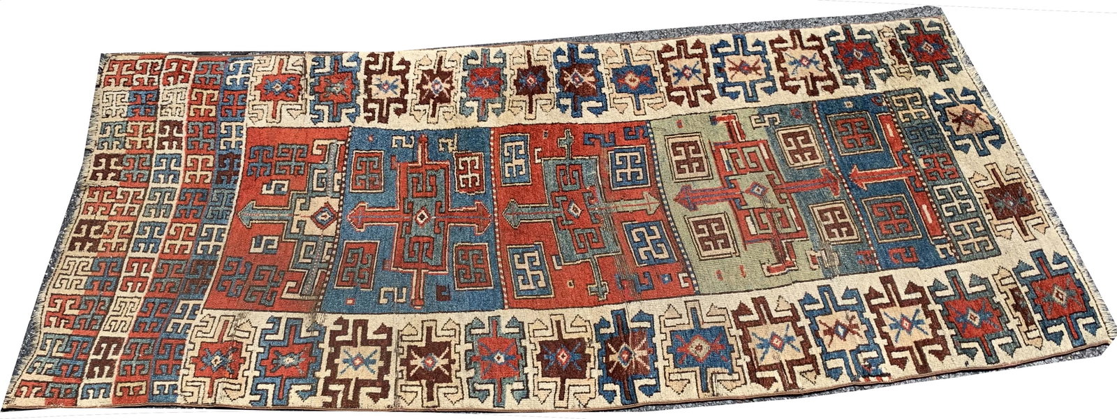 Caucasian runner with wide border  39 x 102 (1 of 7)