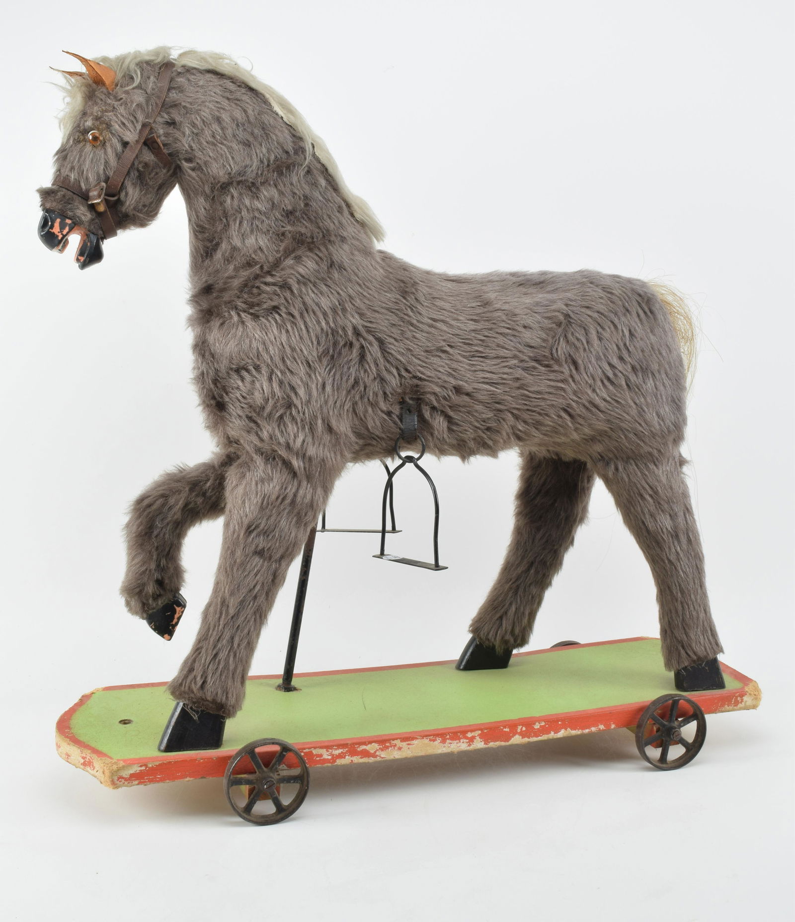 Wooden Child's Riding Horse over-sized pull toy with (1 of 9)