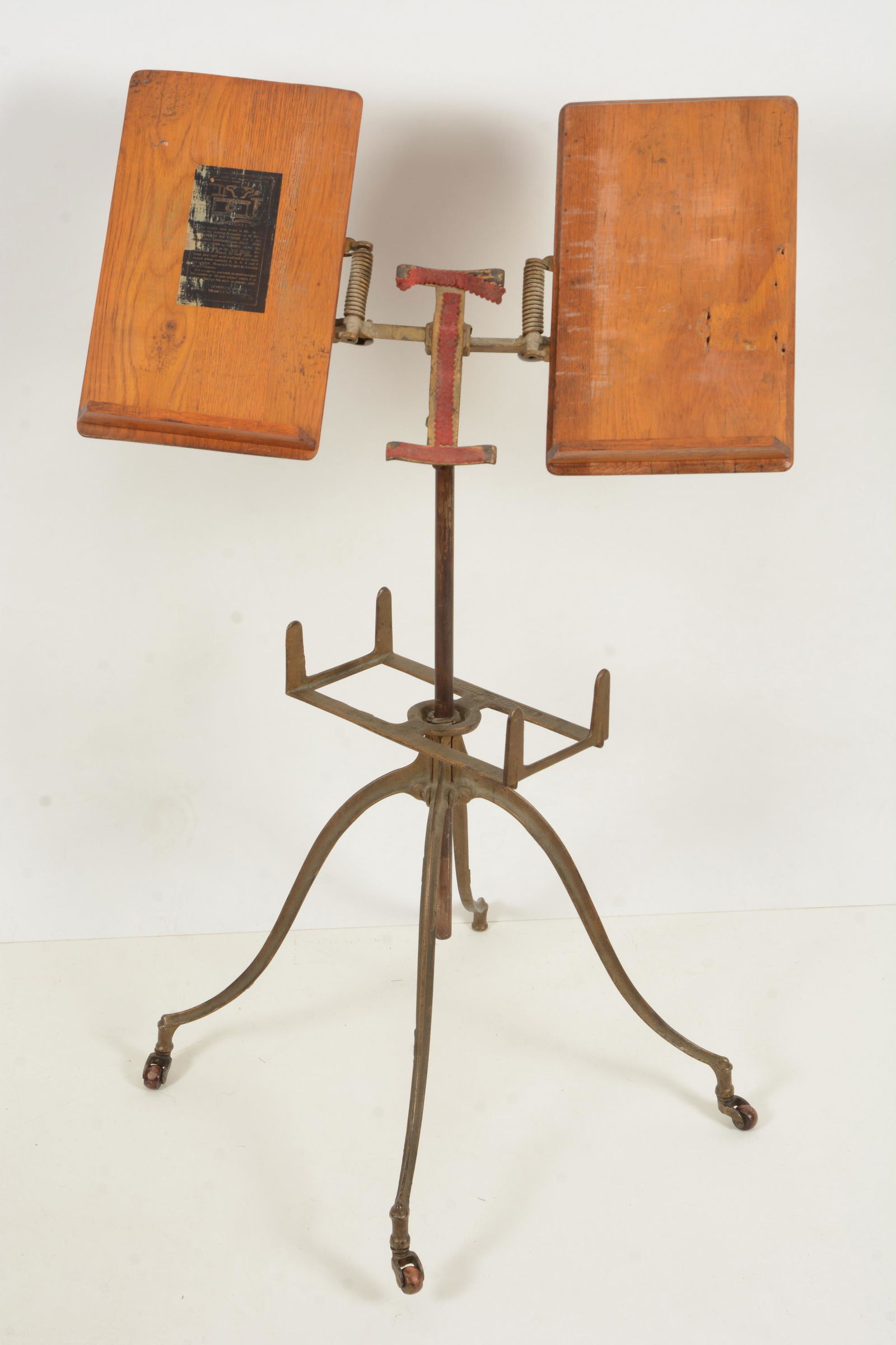 Victorian cast iron and wood book stand by LW Noyes (1 of 8)