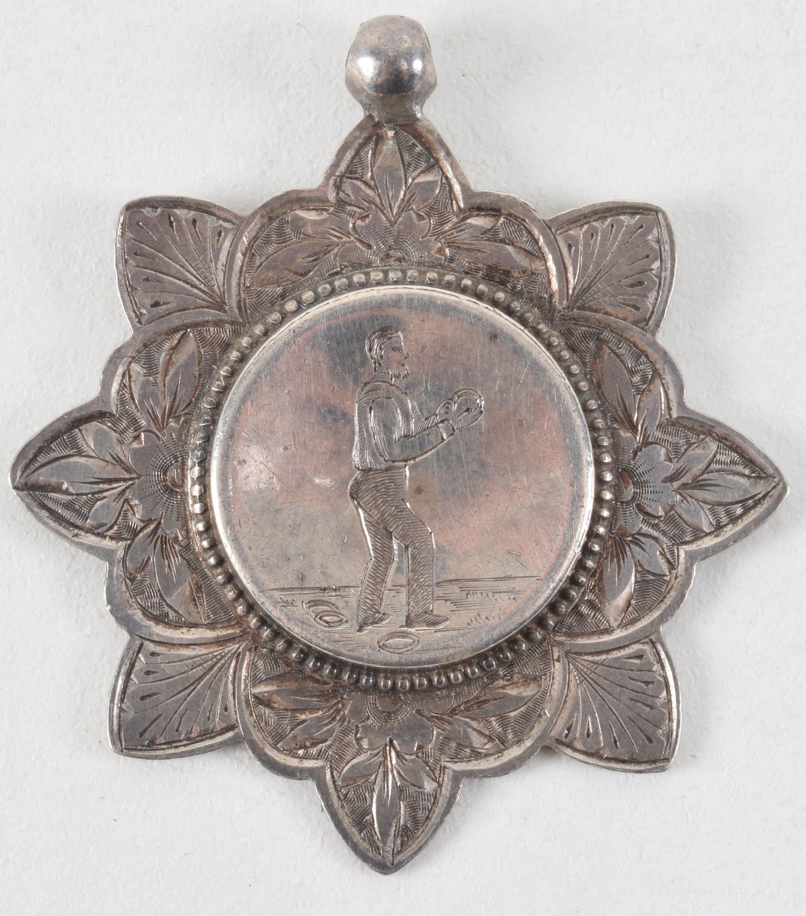 Sterling silver baseball players award pendant with (1 of 4)