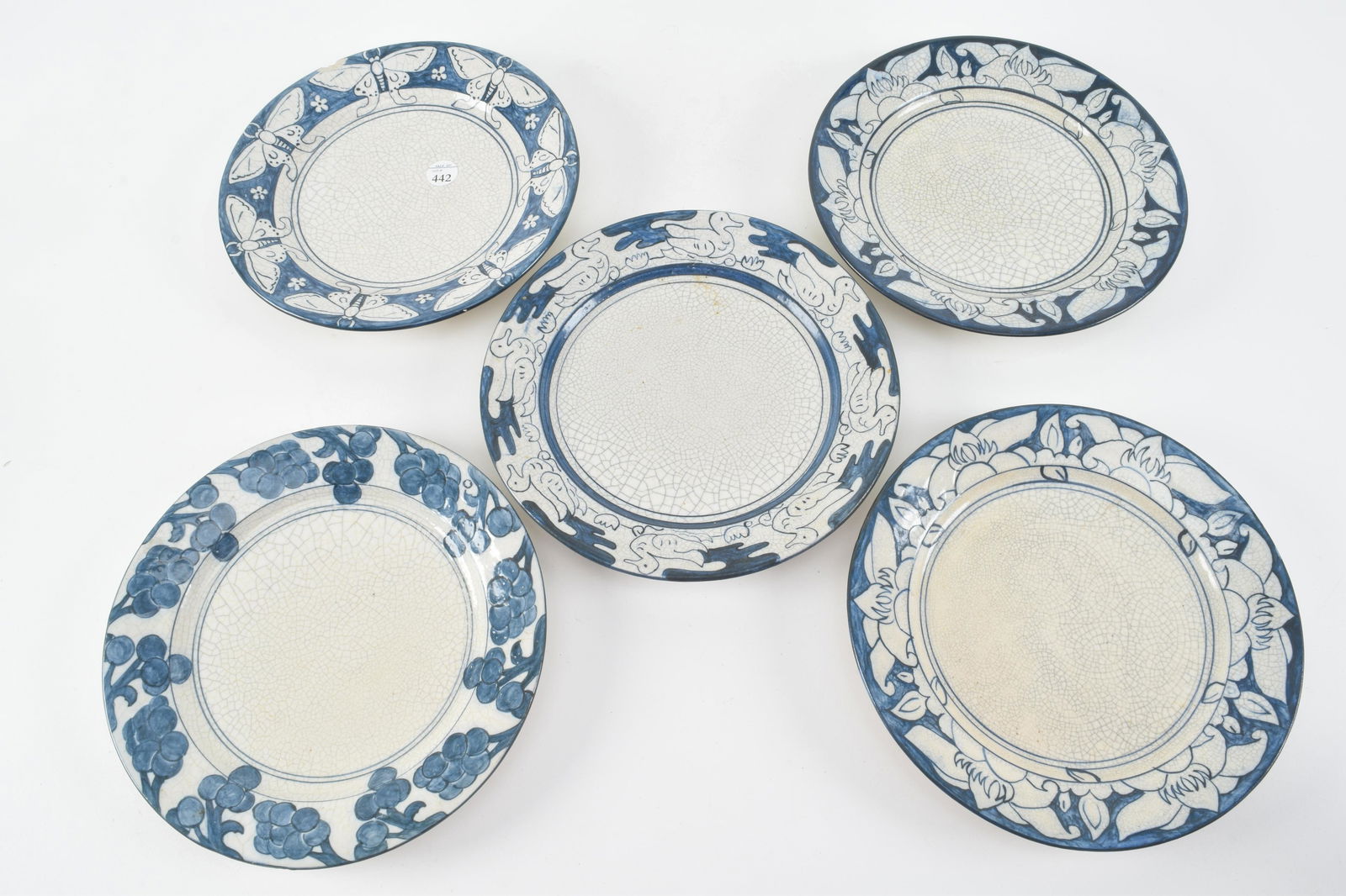 5 Dedham art pottery plates. 8.5 inch. [2] chestnut (1 of 9)