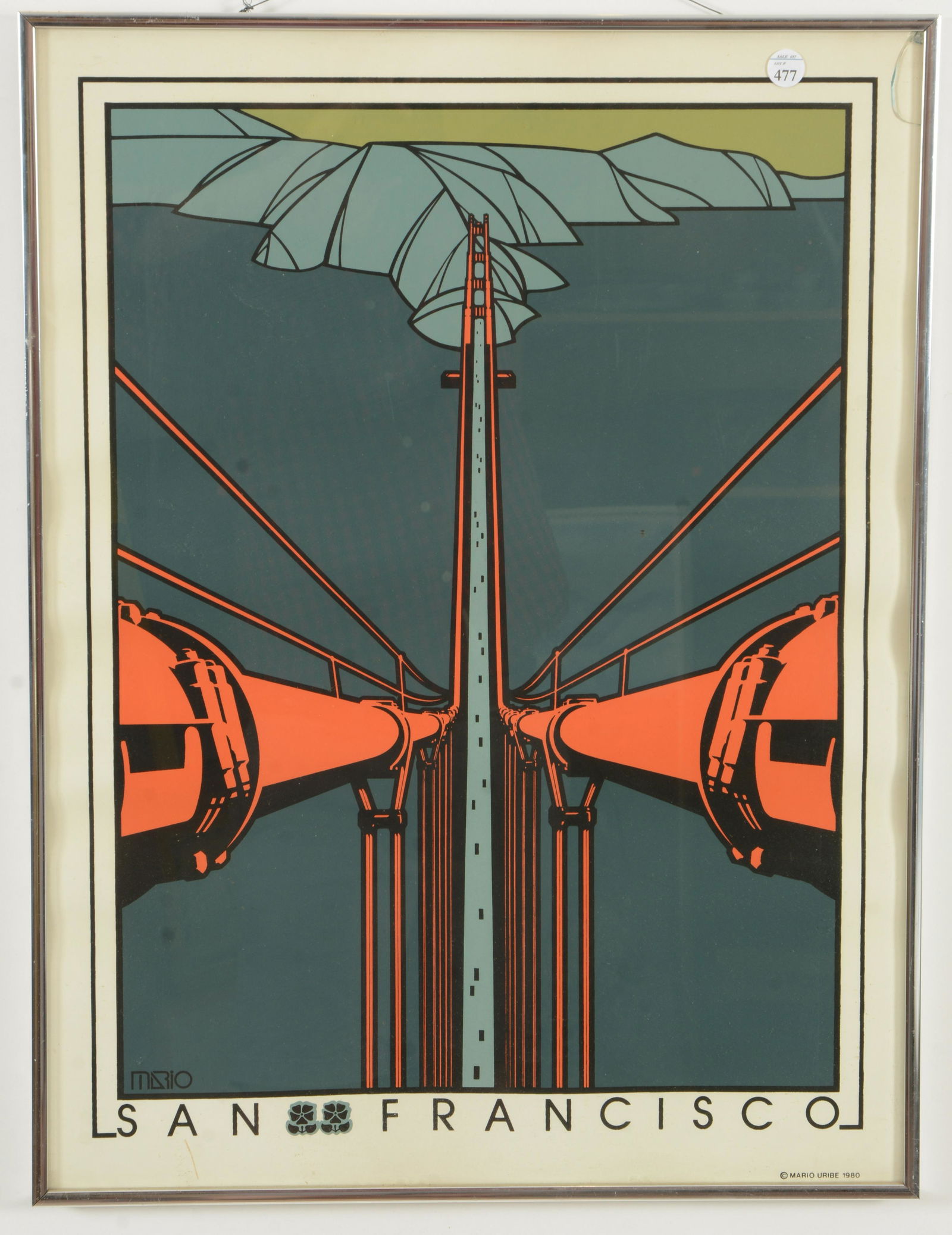 Mario Uribe "San Francisco" modern serigraph showing (1 of 4)