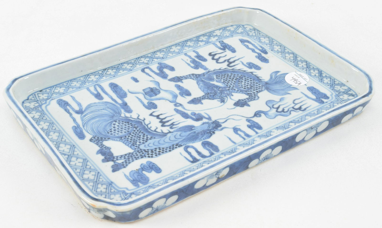 Chinese porcelain rectangular blue and white dish (1 of 5)