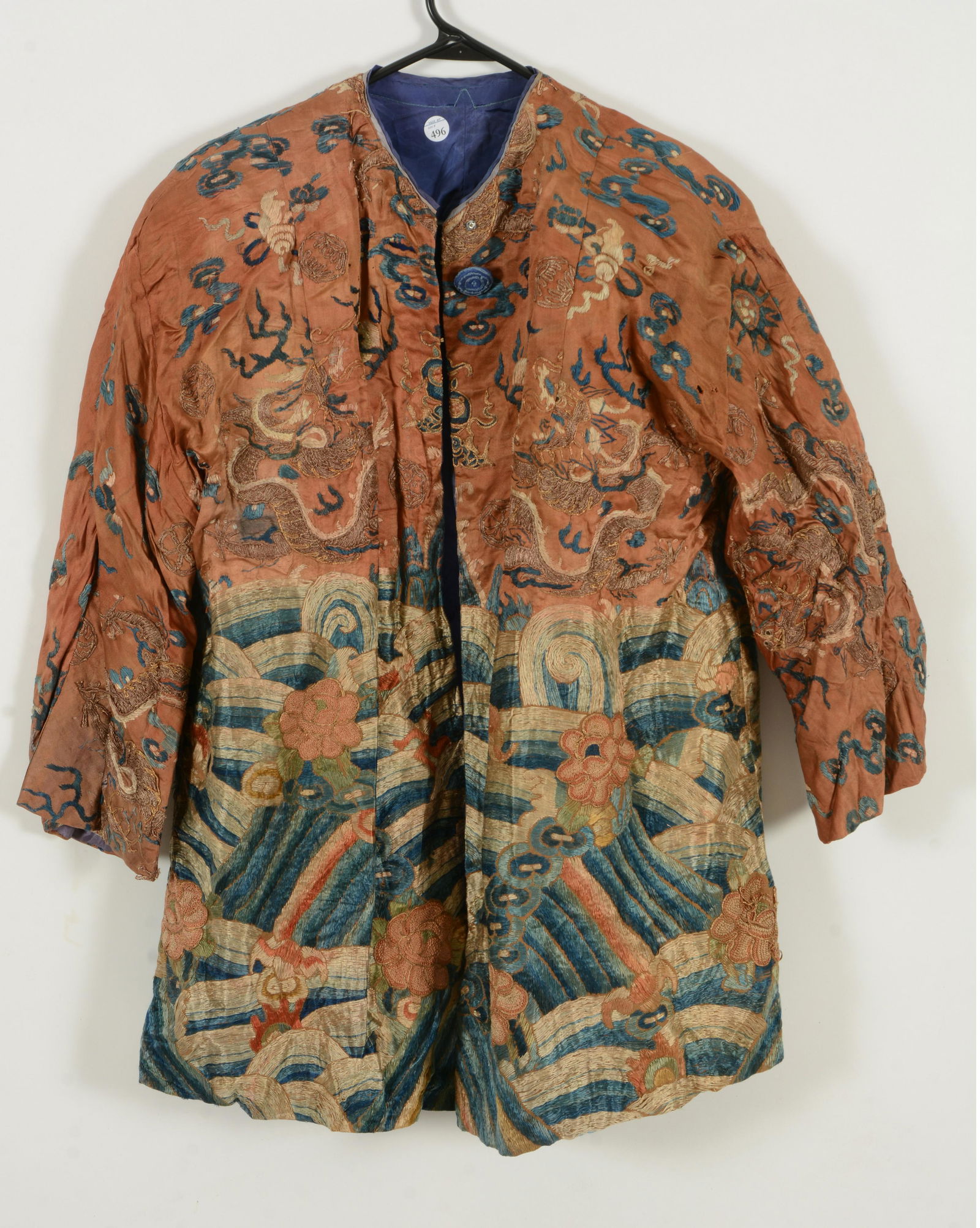 Chinese robe. 19th century. Decoration of dragons on (1 of 9)
