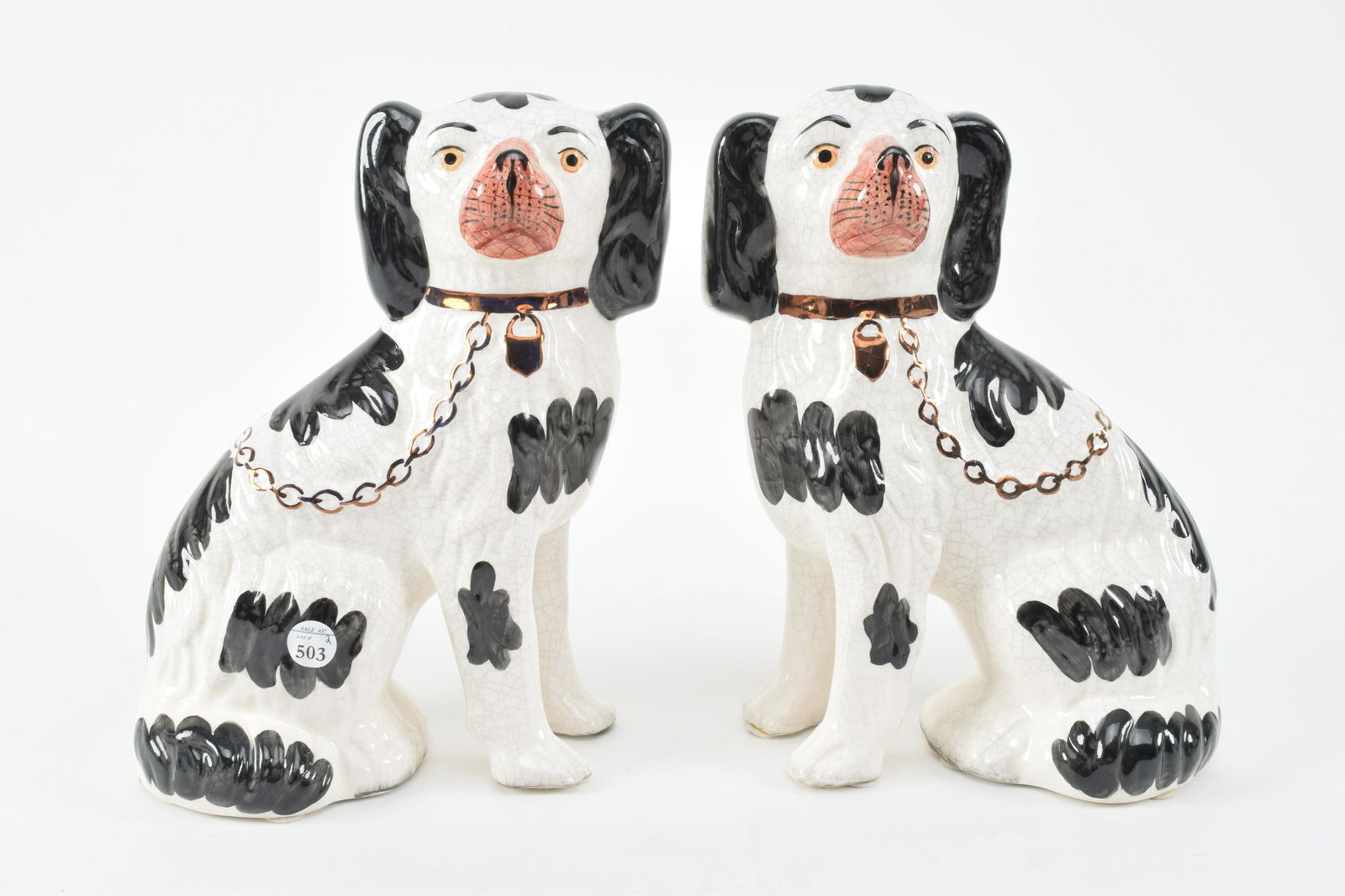 Pair Staffordshire spaniel dogs. Reproduction. 4" x 8" (1 of 7)