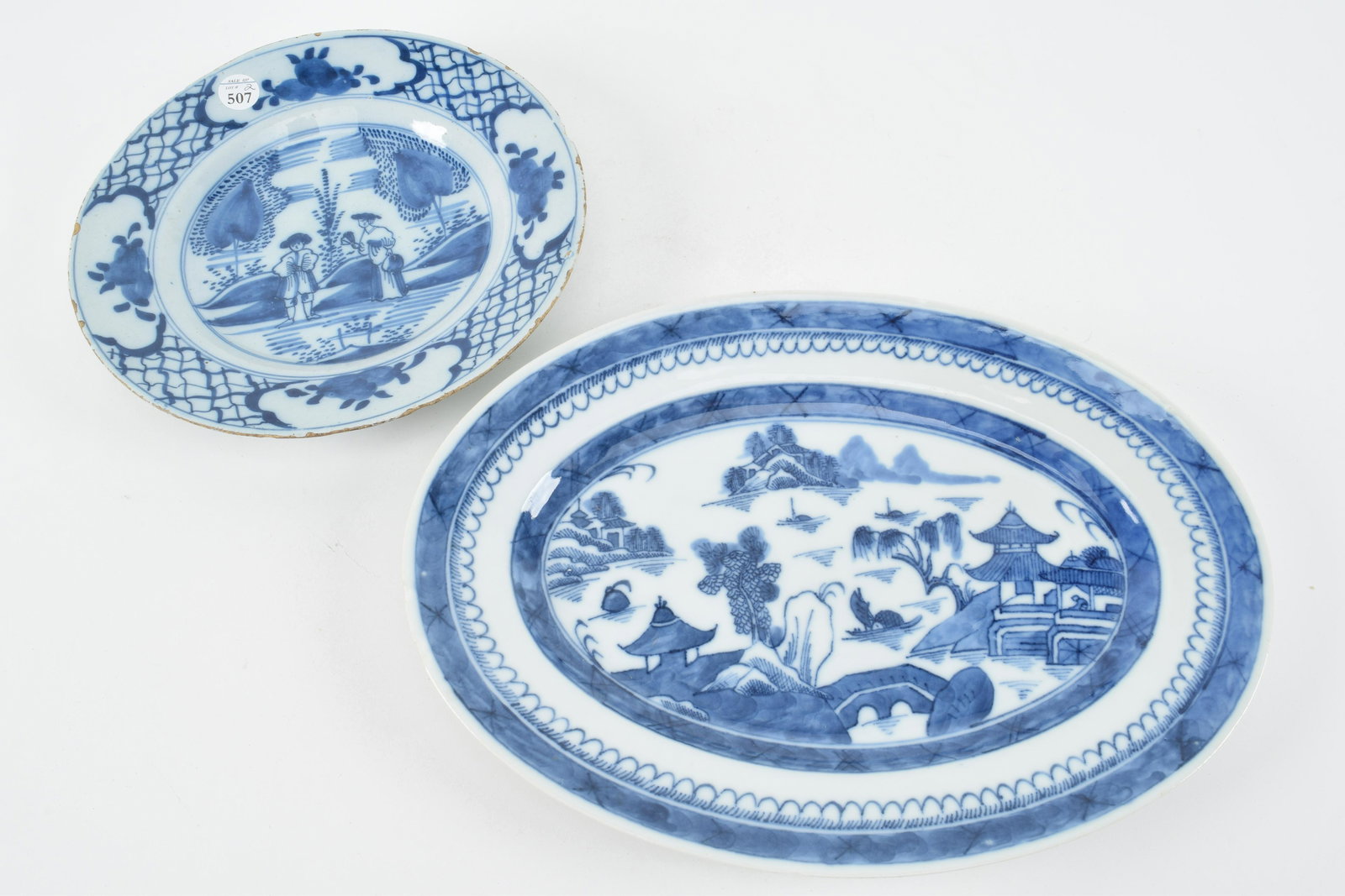 Chinese Canton oval serving dish and Delft blue and (1 of 10)