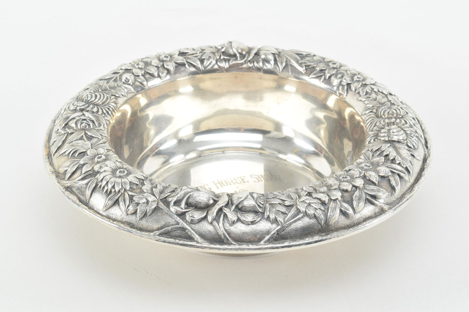 S. Kirk & Son sterling silver bowl with floral repousse (1 of 11)