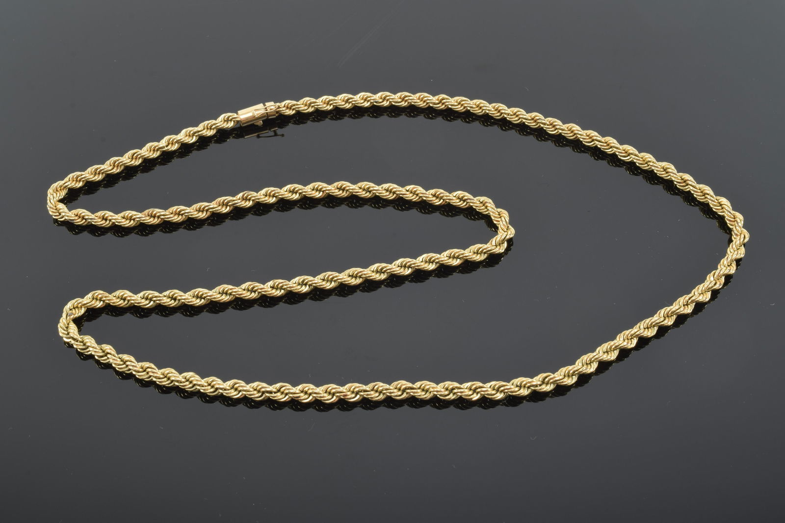 14K gold rope twist necklace. Length, 30â€ 47.4 dwt. (1 of 6)