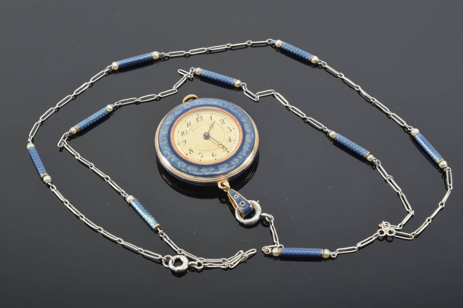 Edwardian ladies 14K gold and enamel watch on a (1 of 8)