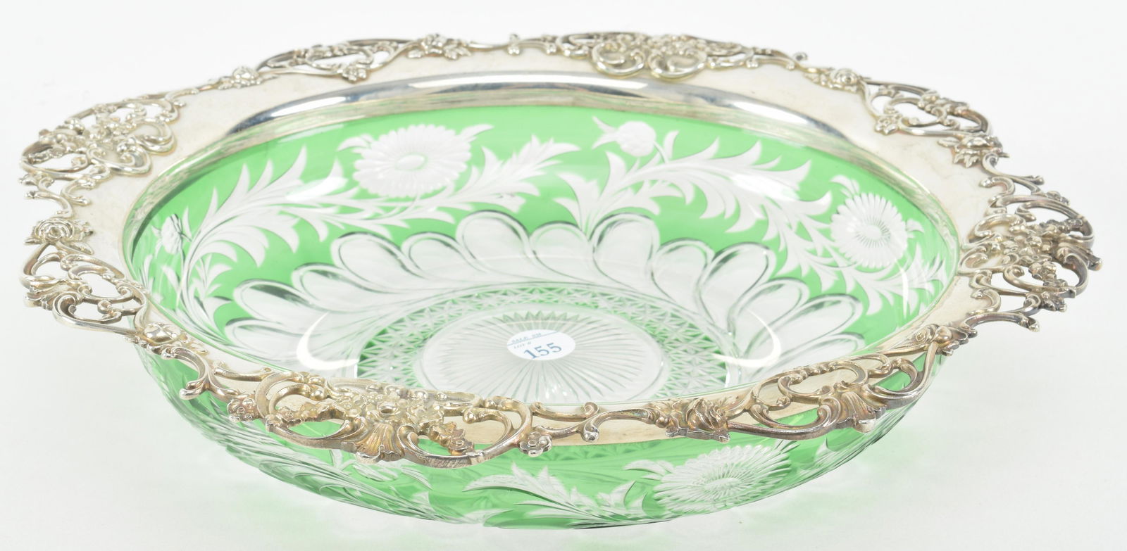 Gorham sterling silver mounted green cut to clear cut (1 of 8)