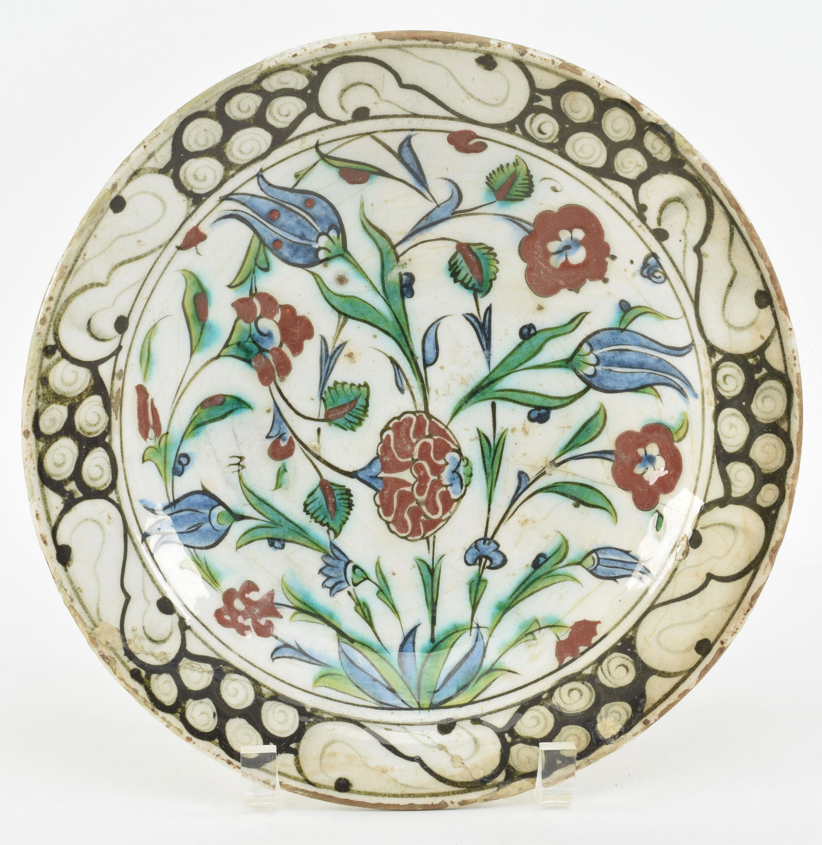 Pottery plate. Ottoman Turkish. Iznick ware. 17th (1 of 11)