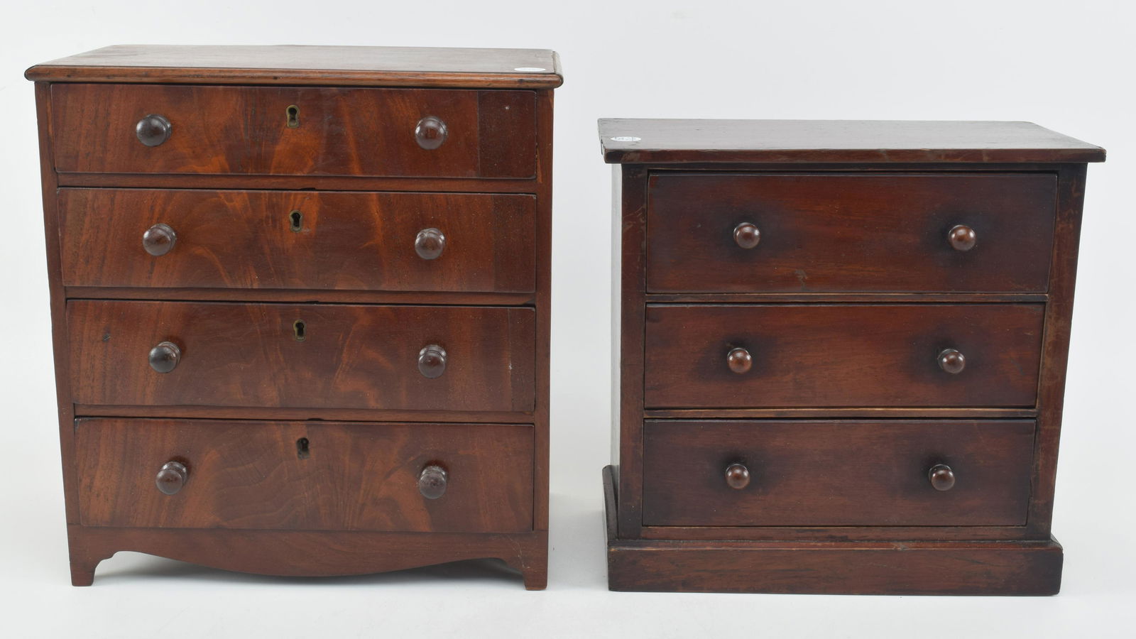 2 19th century mahogany miniature chests. 1) Federal (1 of 15)