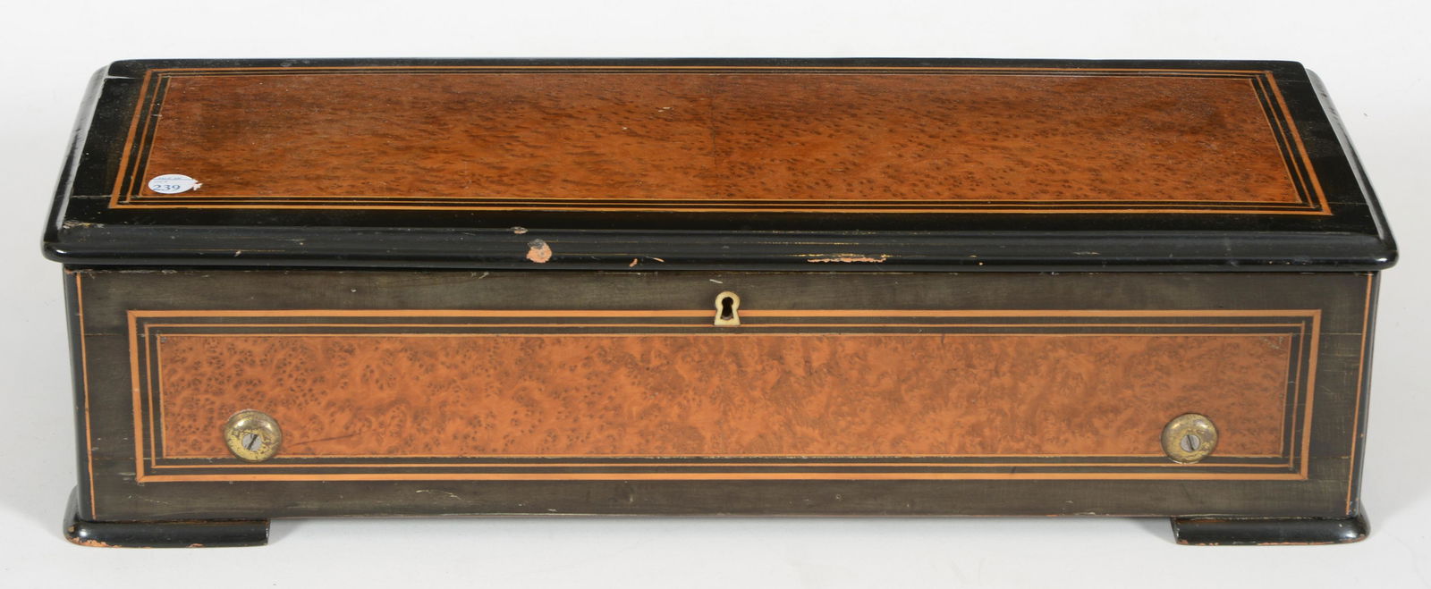 Mermod Freres burl veneer and inlaid 6 tune Swiss music (1 of 6)